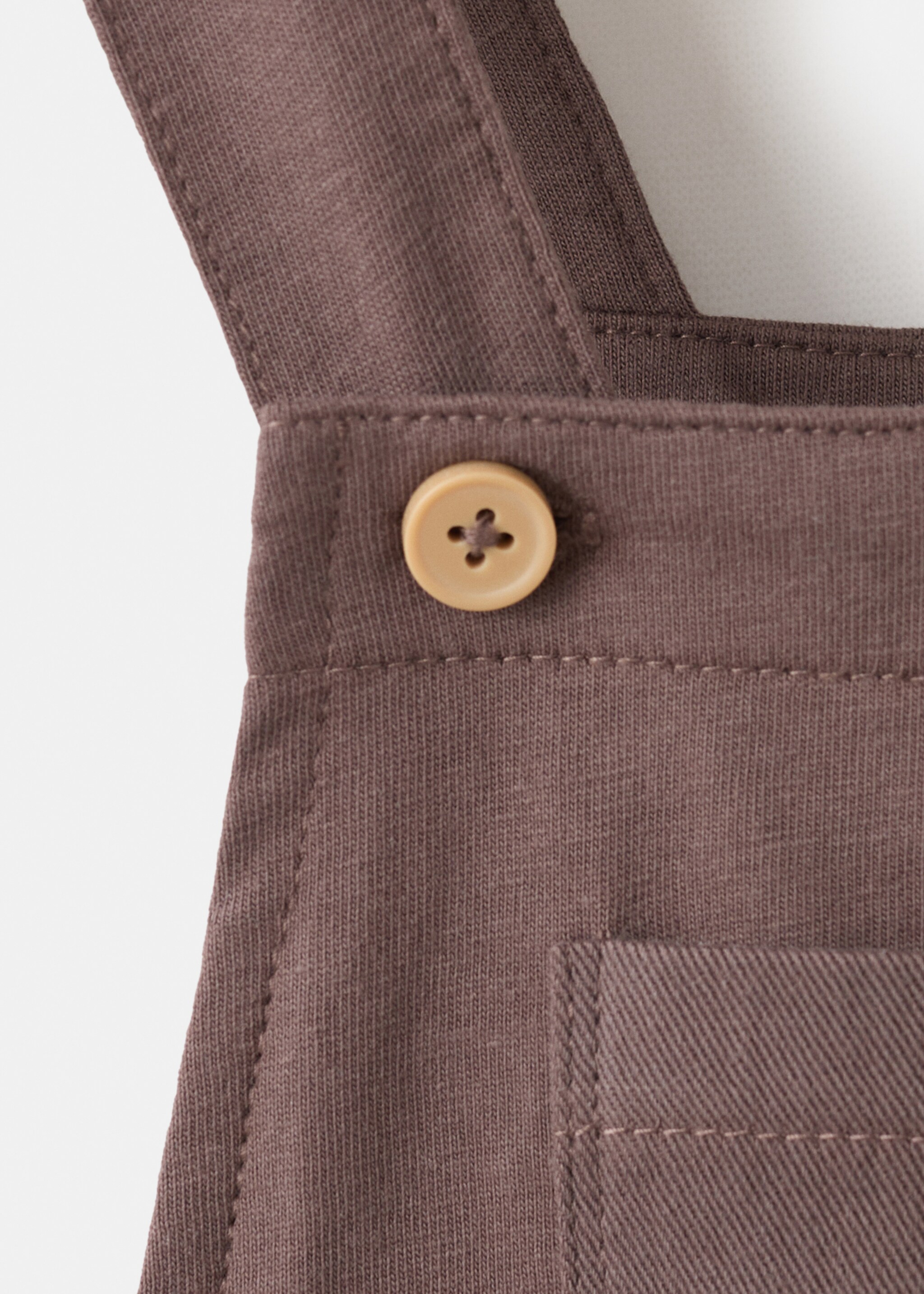 Cotton short jumpsuit - Details of the article 8, Brown. Ref: 27086737-00.