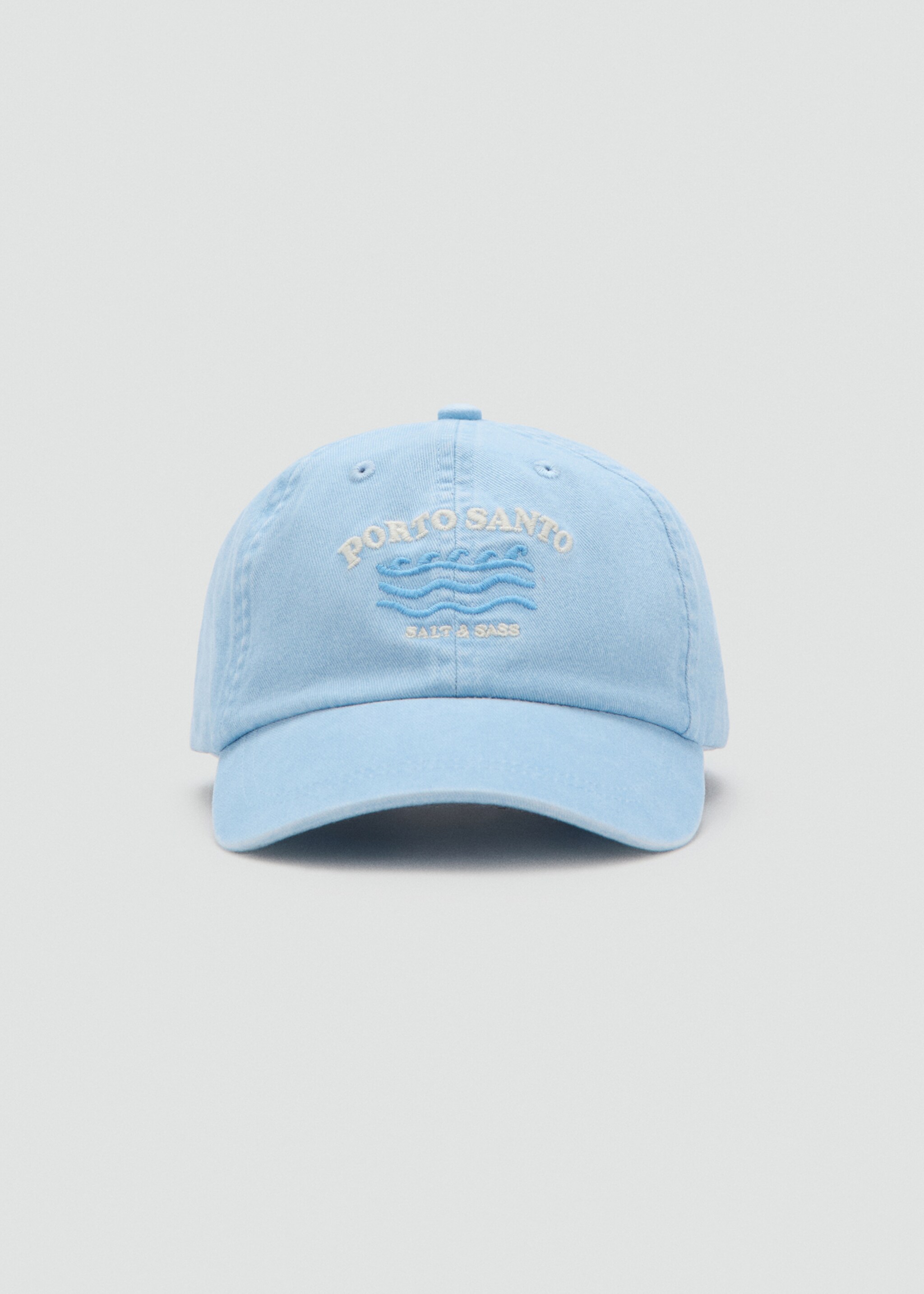 Gorra algodón bordado - Plano medio, Azul celeste. Ref: 27086739-00.