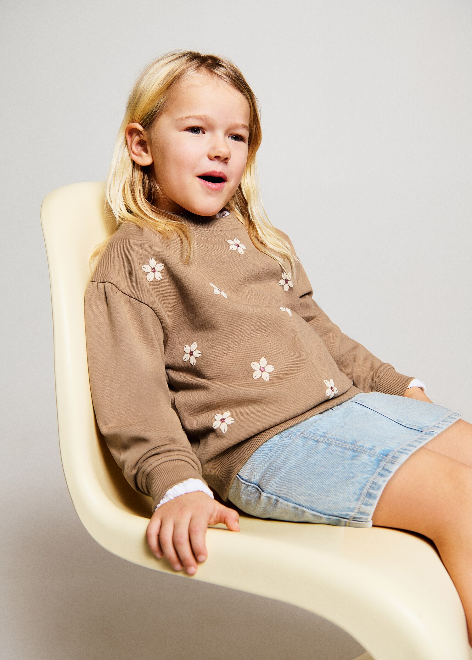 Floral print cotton sweatshirt - Medium plane