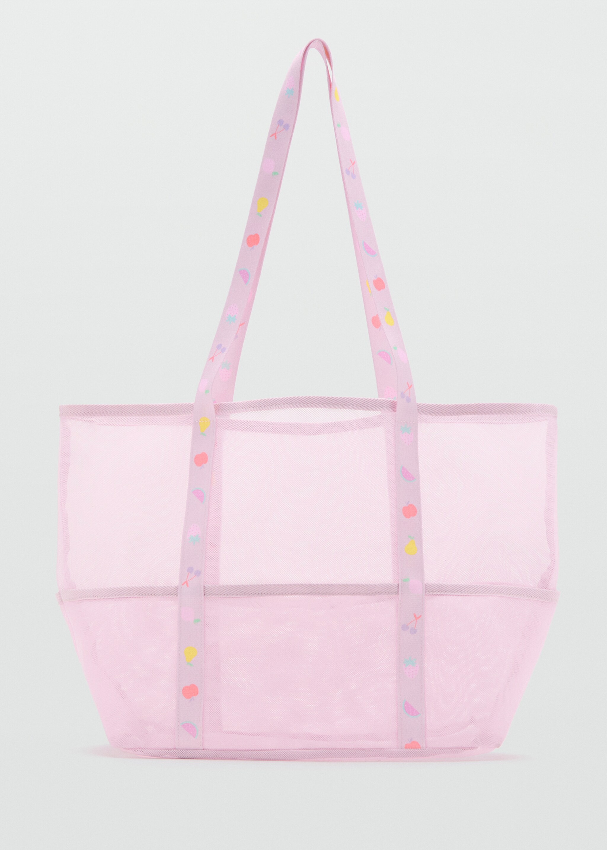 Mesh pattern shopper bag - Article without model, Pale Pink. Ref: 27086745-00.