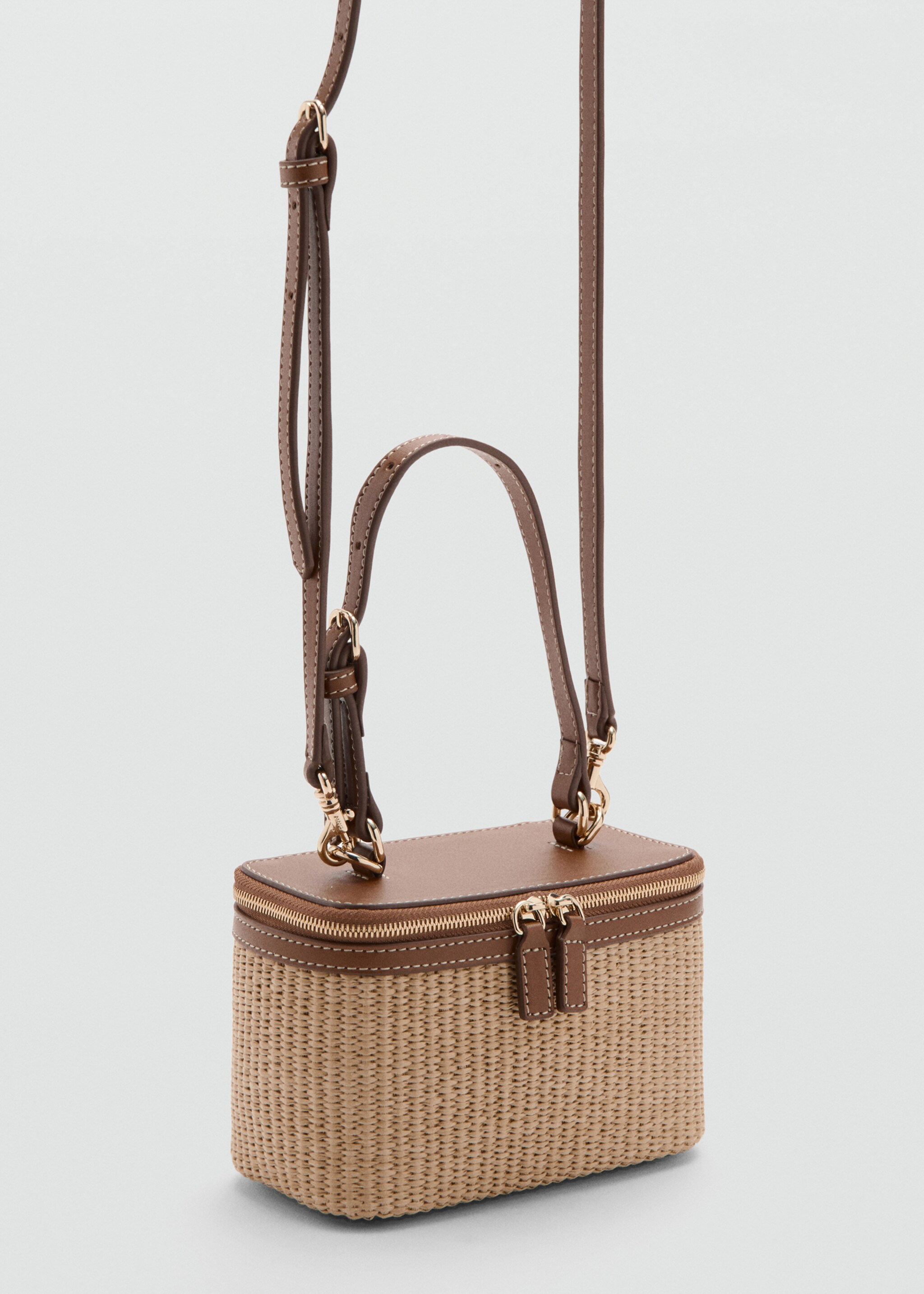 Несессер из натурального волокна на молнии - Средний план, Бежевый. Ref: 27086747-00.