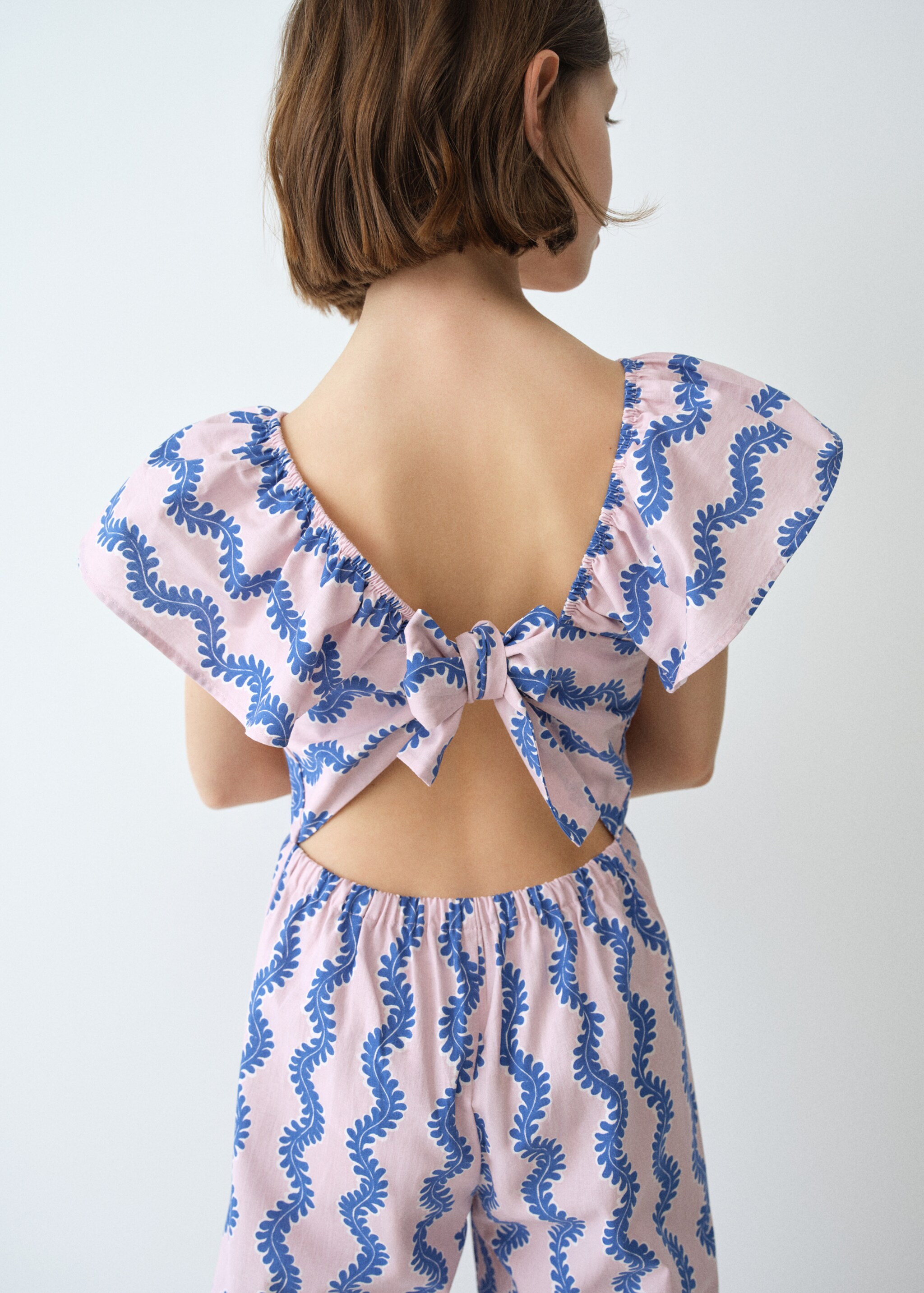 Macacão comprido estampado - Pormenor do artigo 1, Rosa. Ref: 27086748-00.