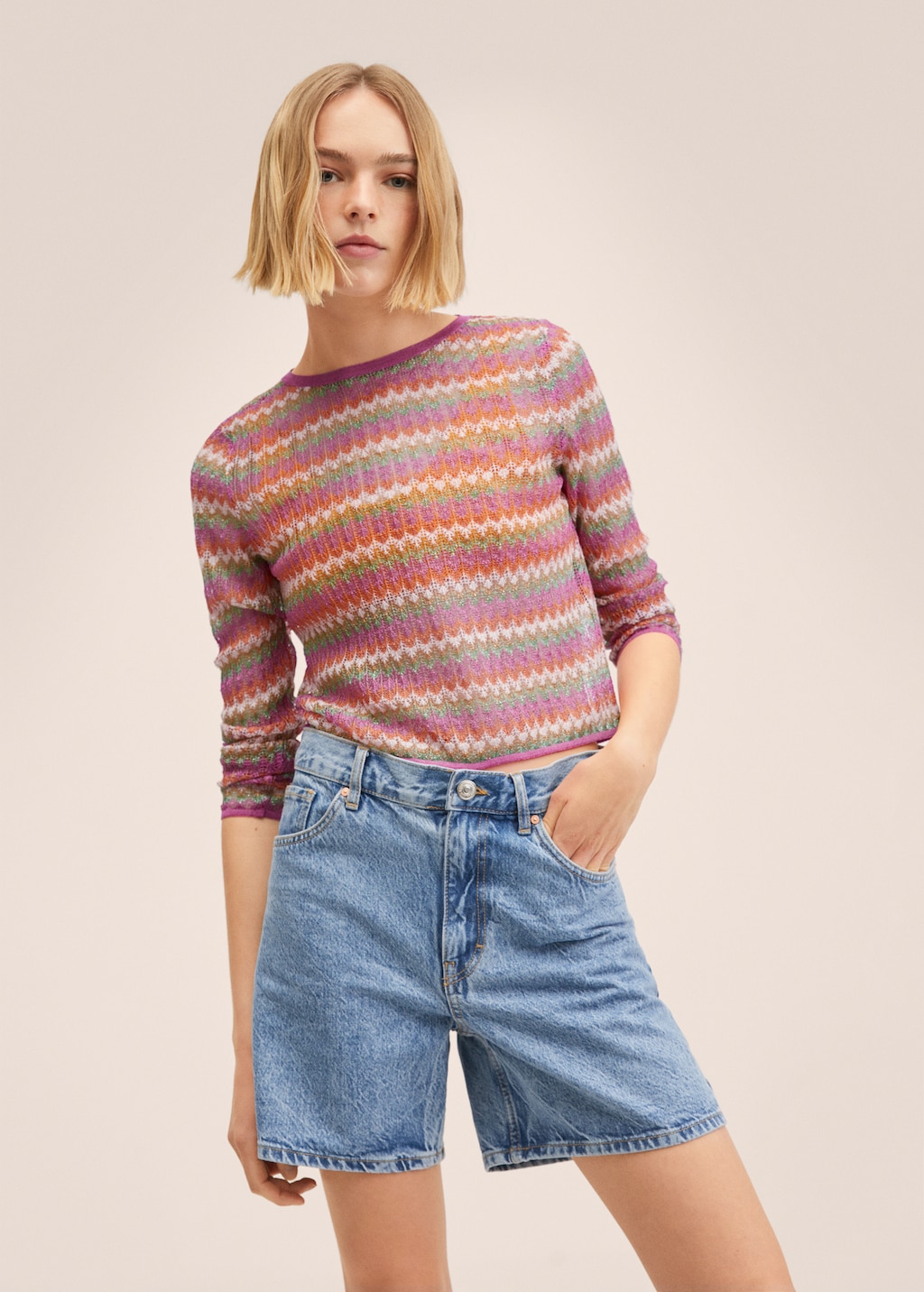 Mango openwork knit sweater sale