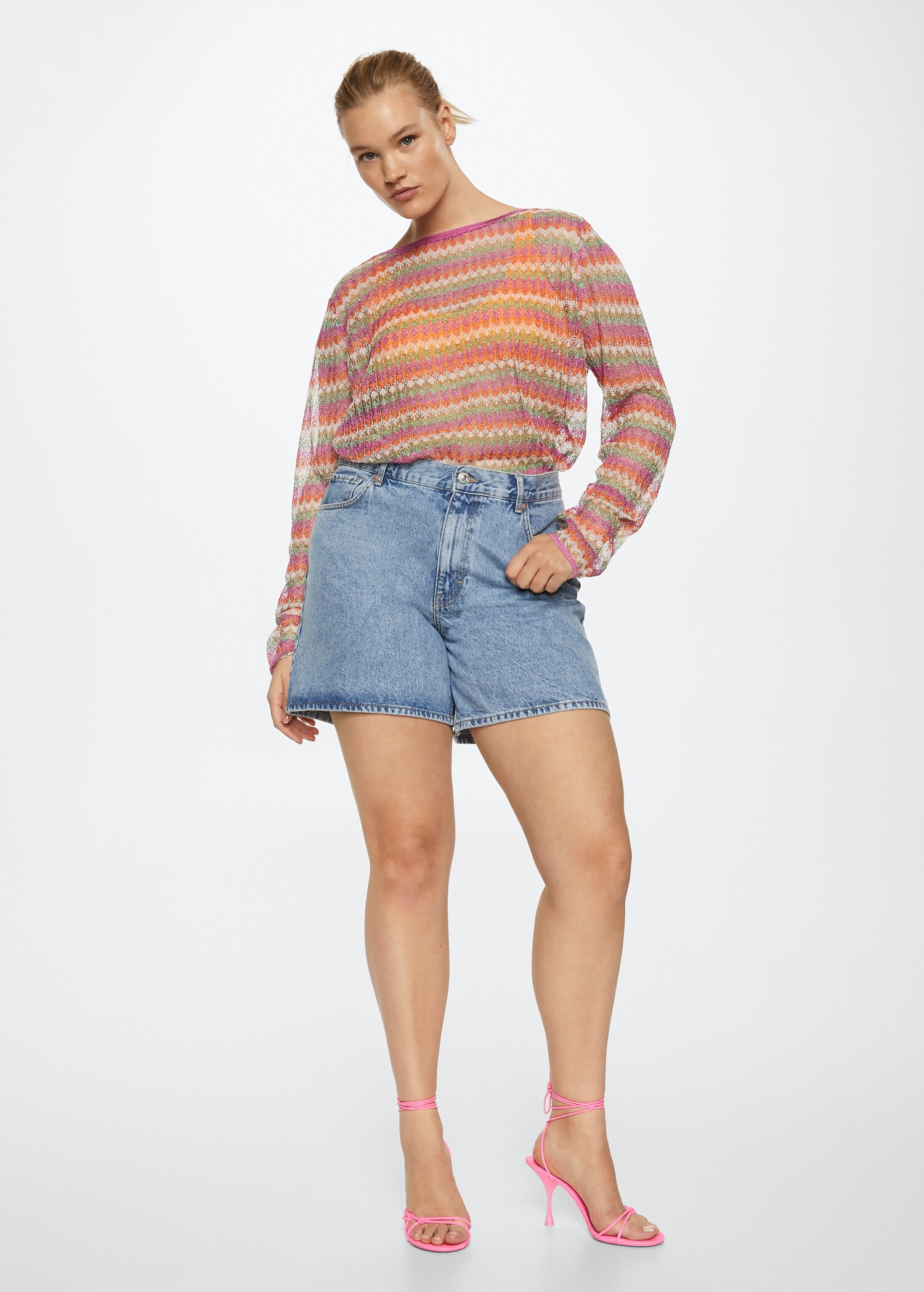Pull-over maille ajourée rayures - Détail de l'article 3