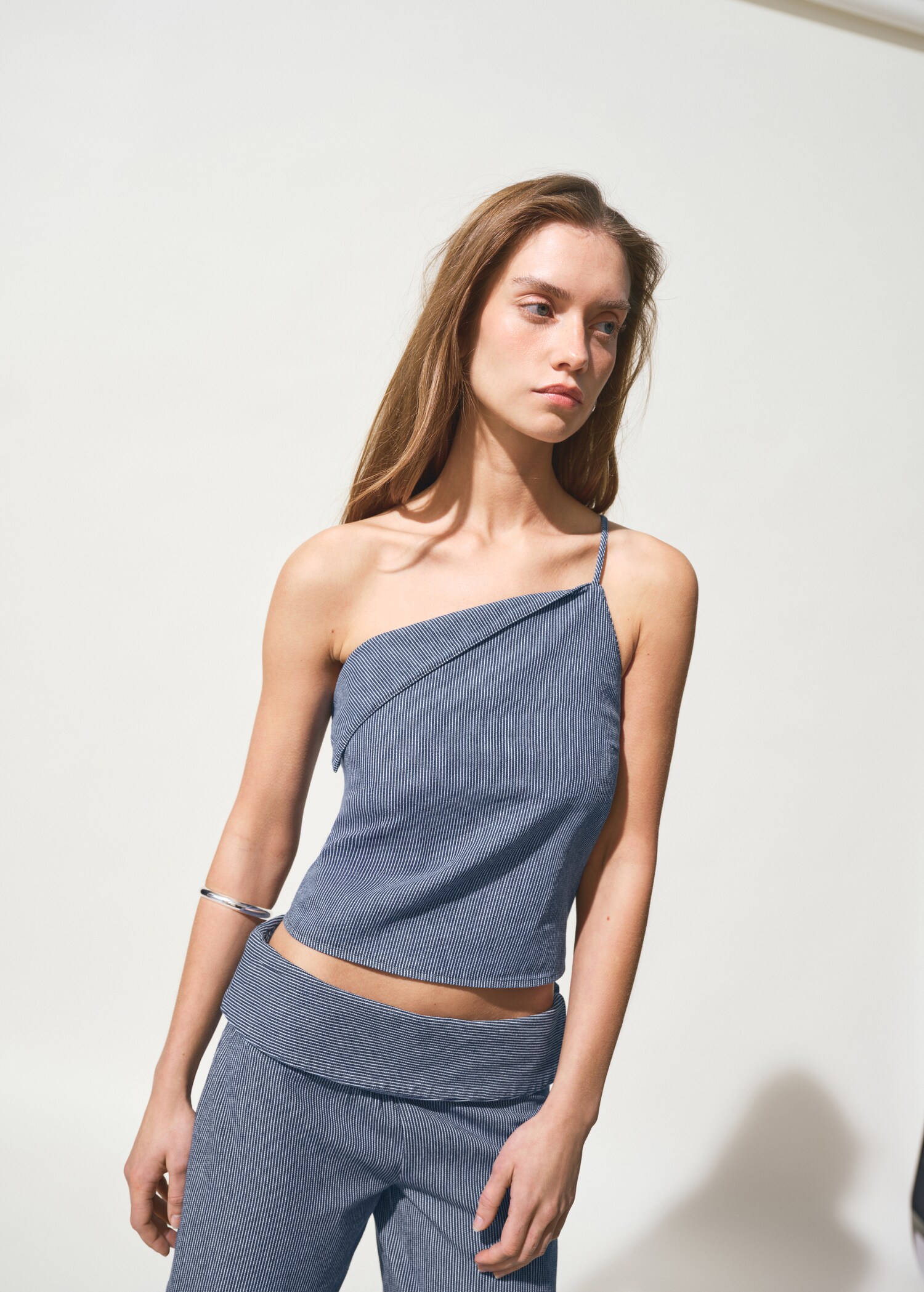 Striped asymmetrical top - Medium plane