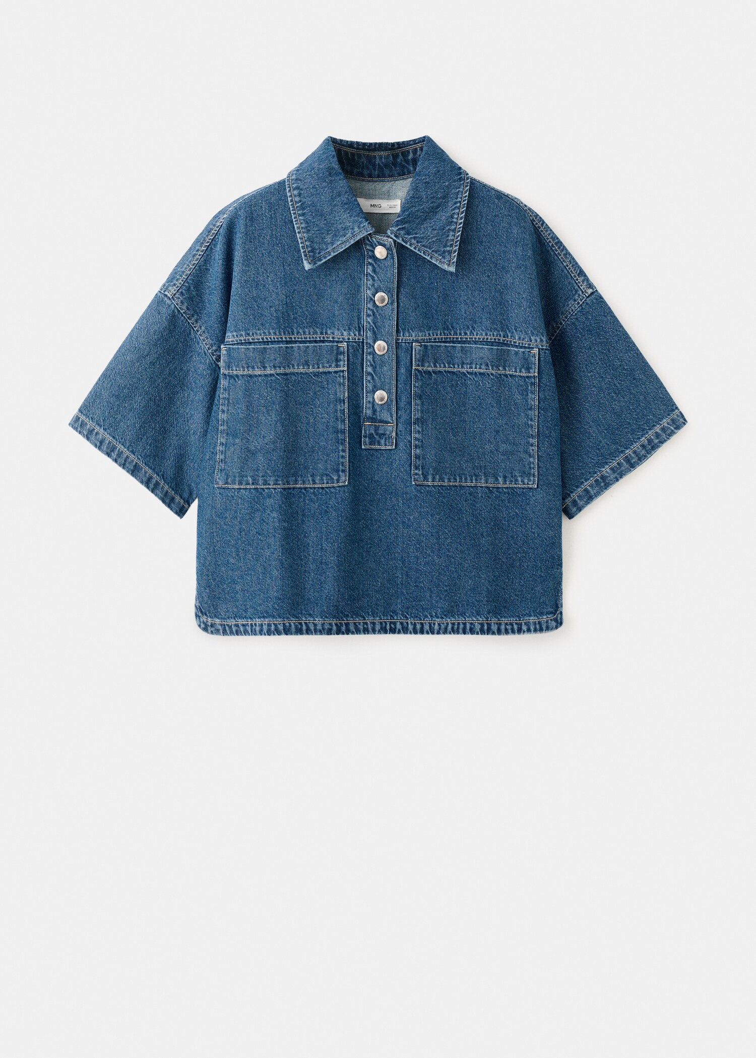 Denim blouse with pockets - Article without model