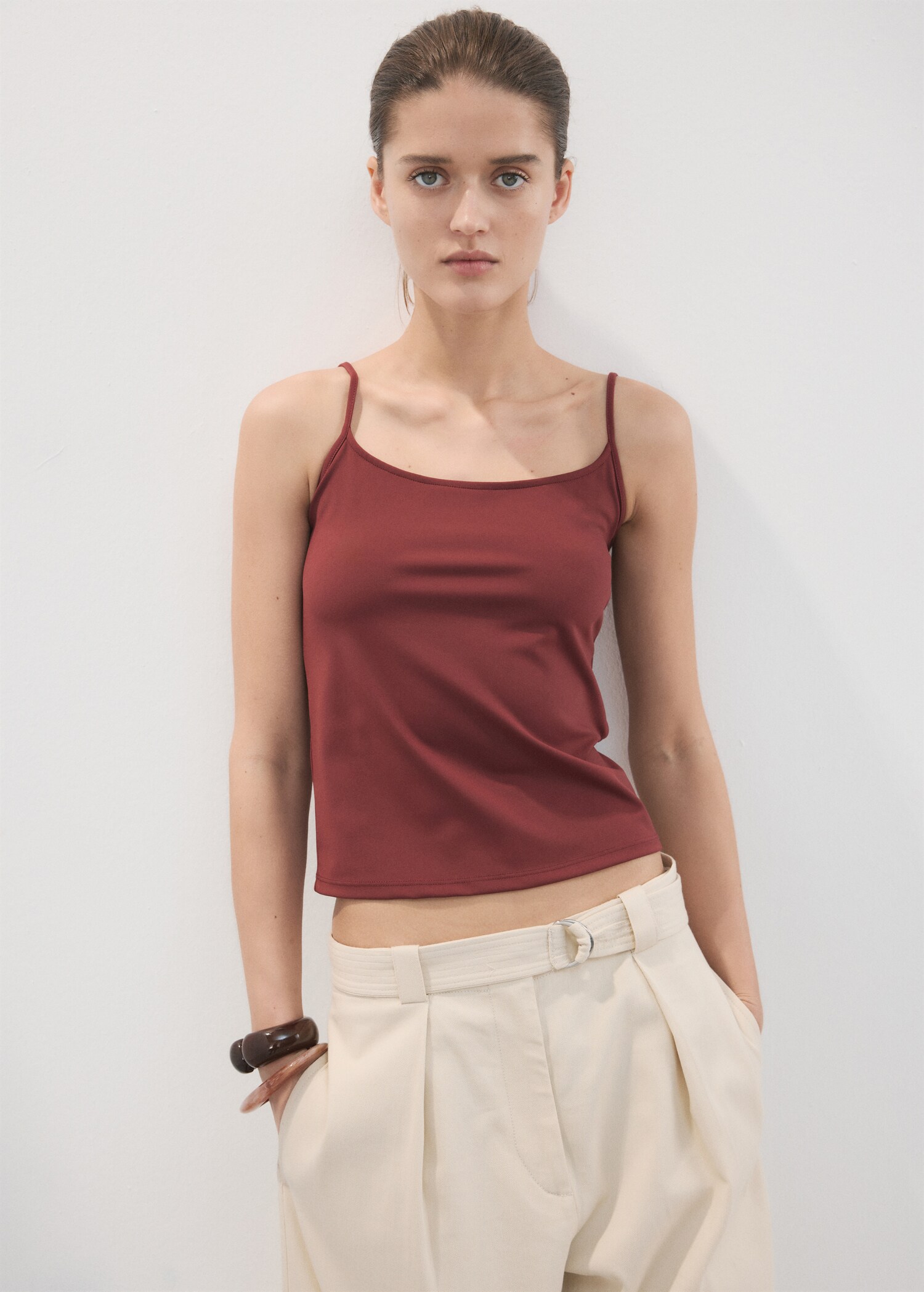 Fitted crop top - Medium plane