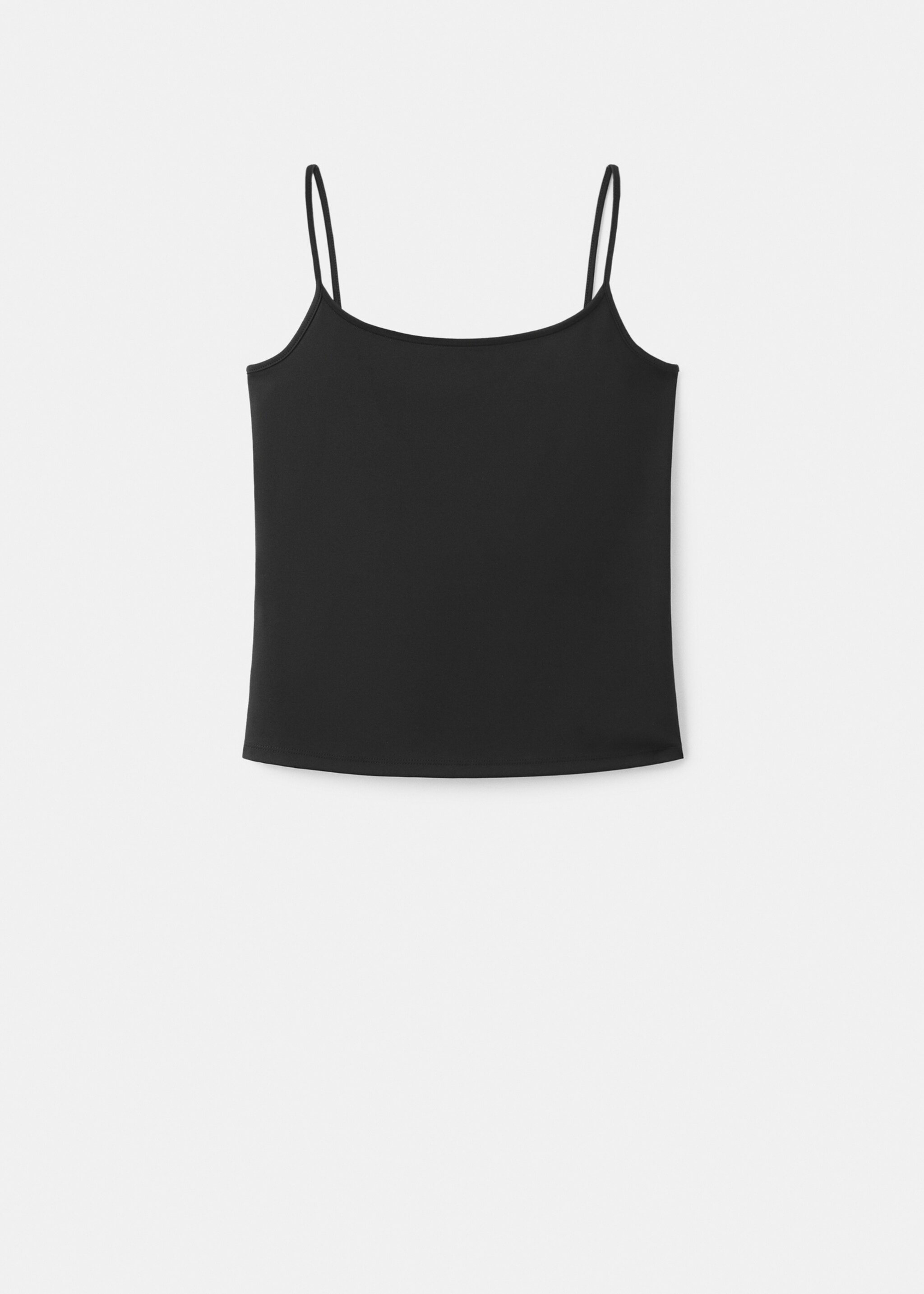 Fitted crop top - Article without model, Black. Ref: 27087140-00.