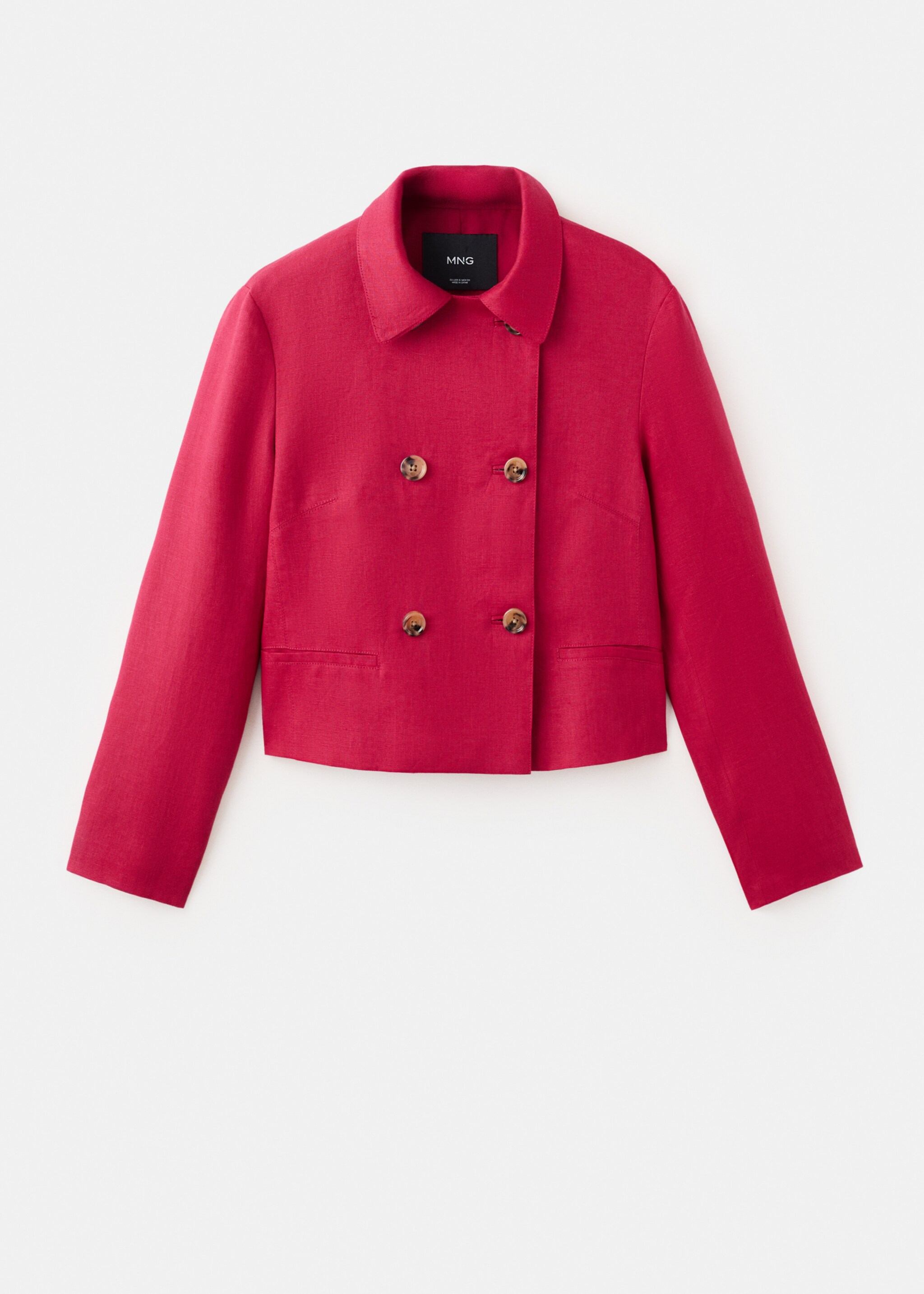 Double-breasted linen jacket - Article without model, Red. Ref: 27087141-00.