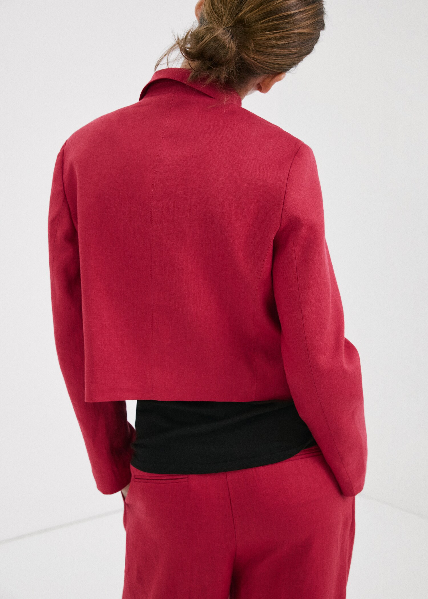 Double-breasted linen jacket - Reverse of the article