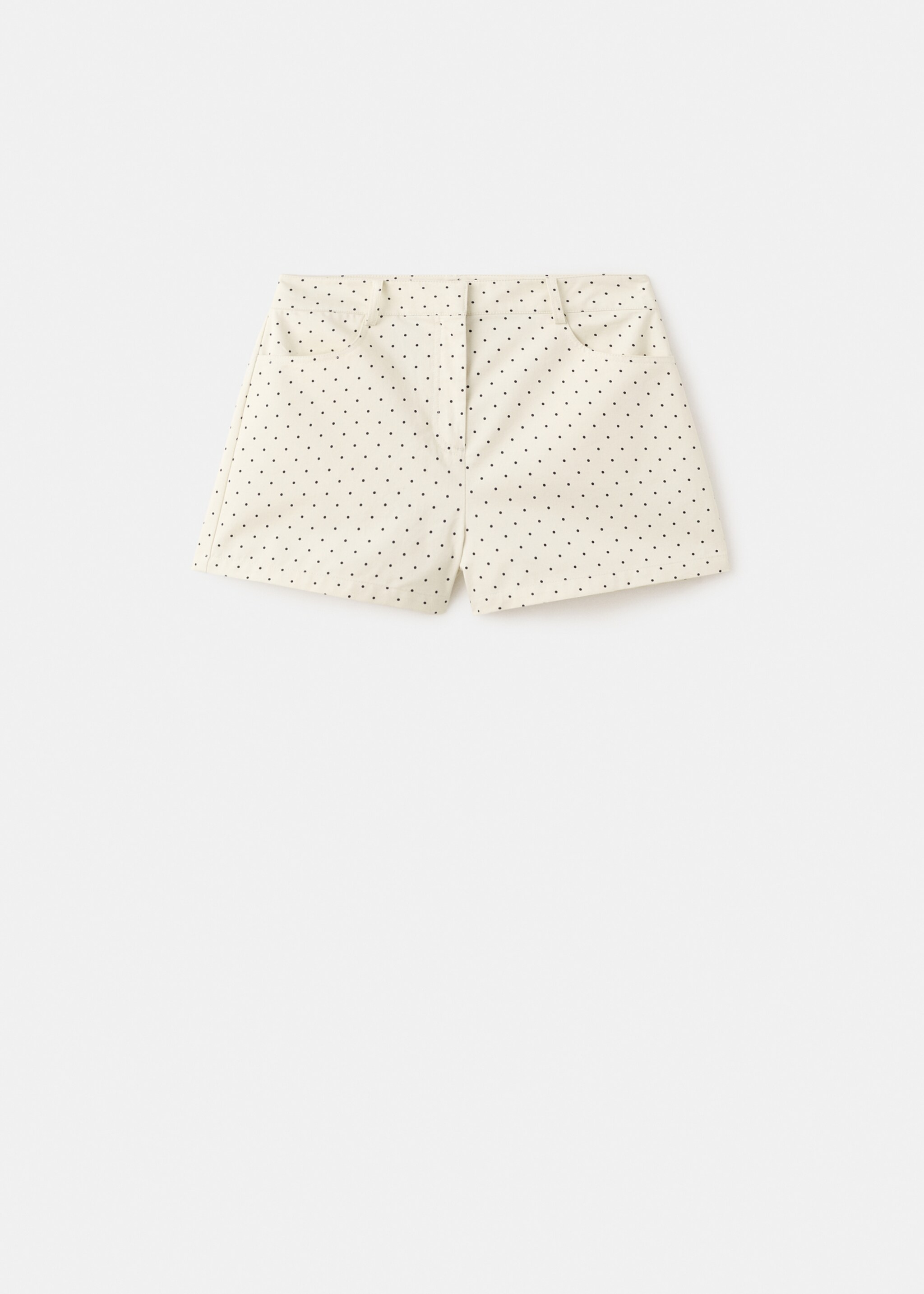 Polka dot cotton shorts - Article without model, Ecru. Ref: 27087142-00.