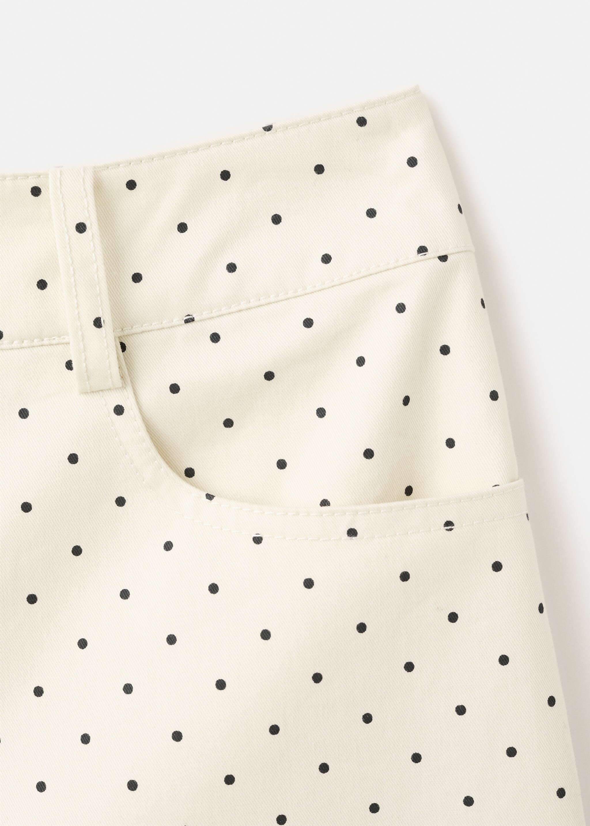 Polka dot cotton shorts - Details of the article 0, Ecru. Ref: 27087142-00.