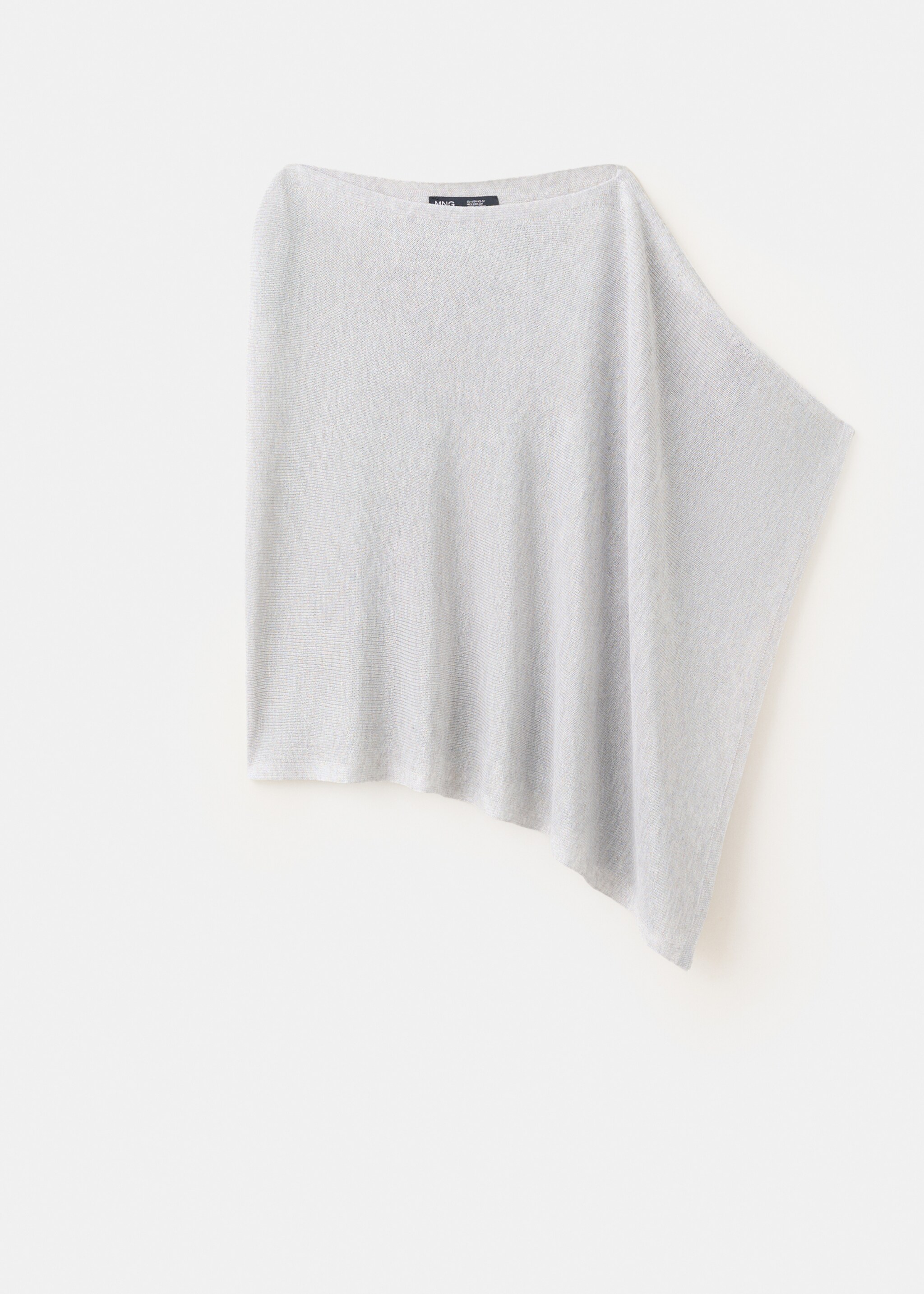 Asymmetrical knitted cape - Article without model, Light Heather Grey. Ref: 27087143-00.