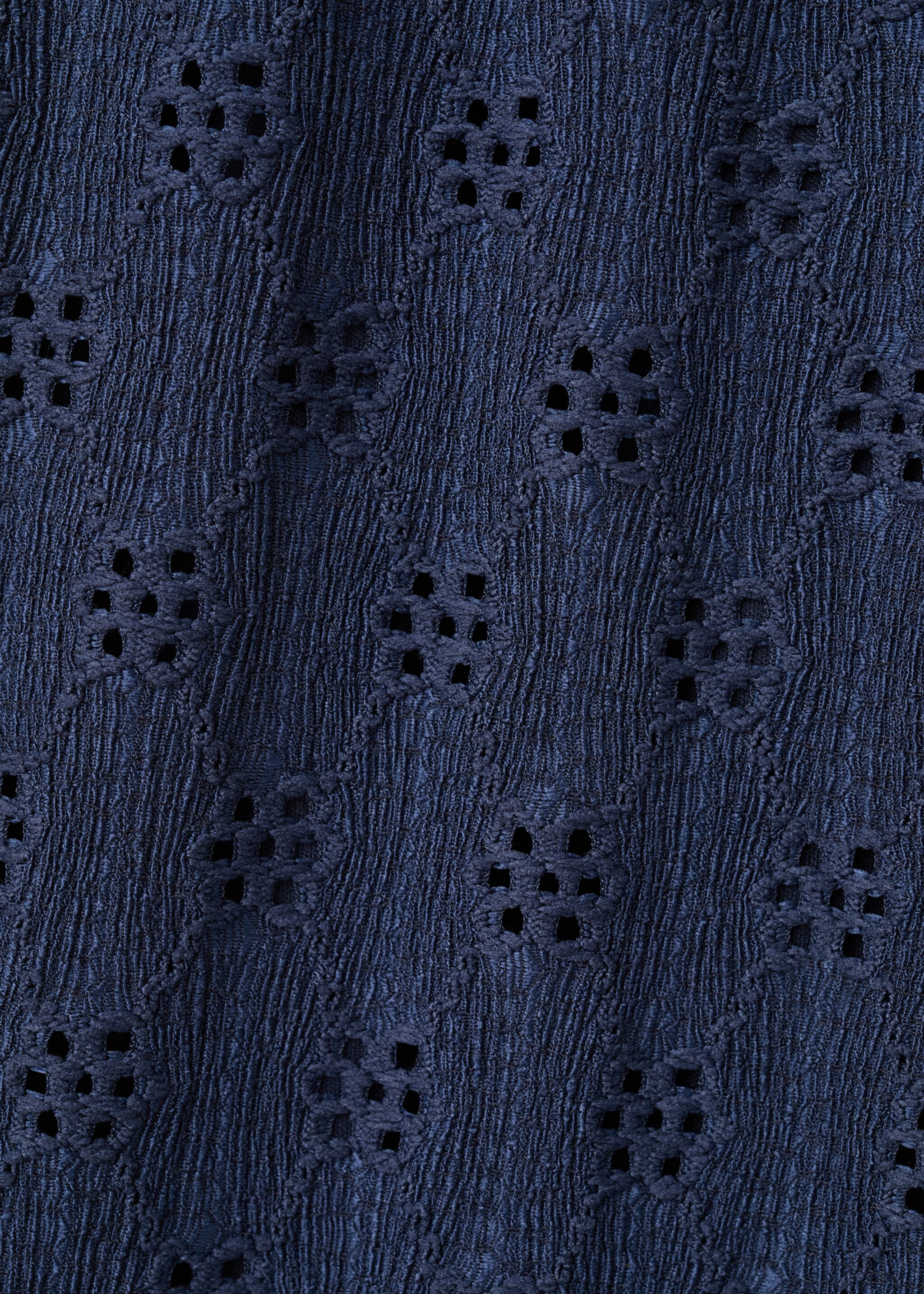 Straight trousers with embroidered details - Details of the article 0, Navy. Ref: 27087146-00.