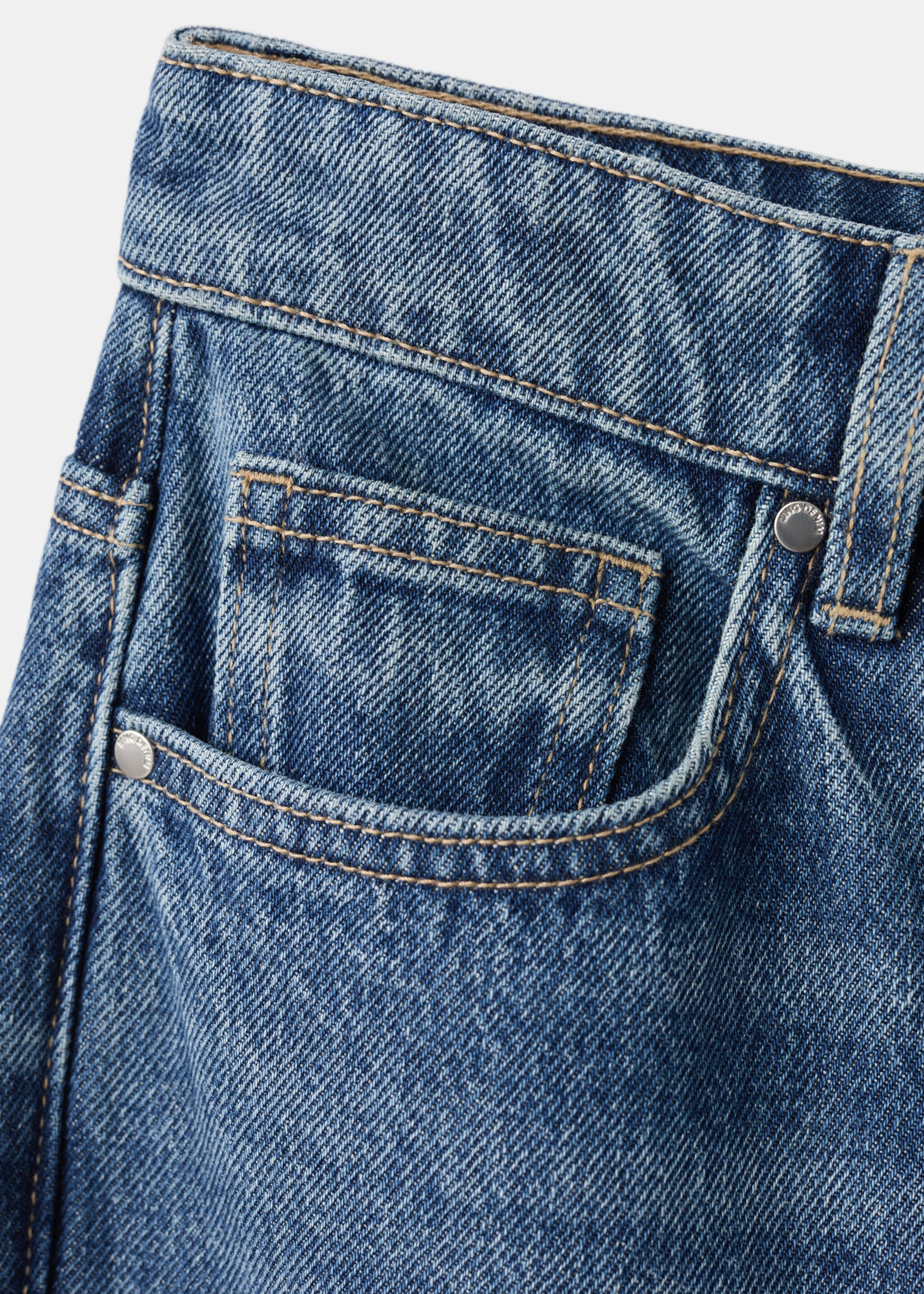 Wide leg mid-rise jeans - Details of the article 0, Medium Blue. Ref: 27087148-00.