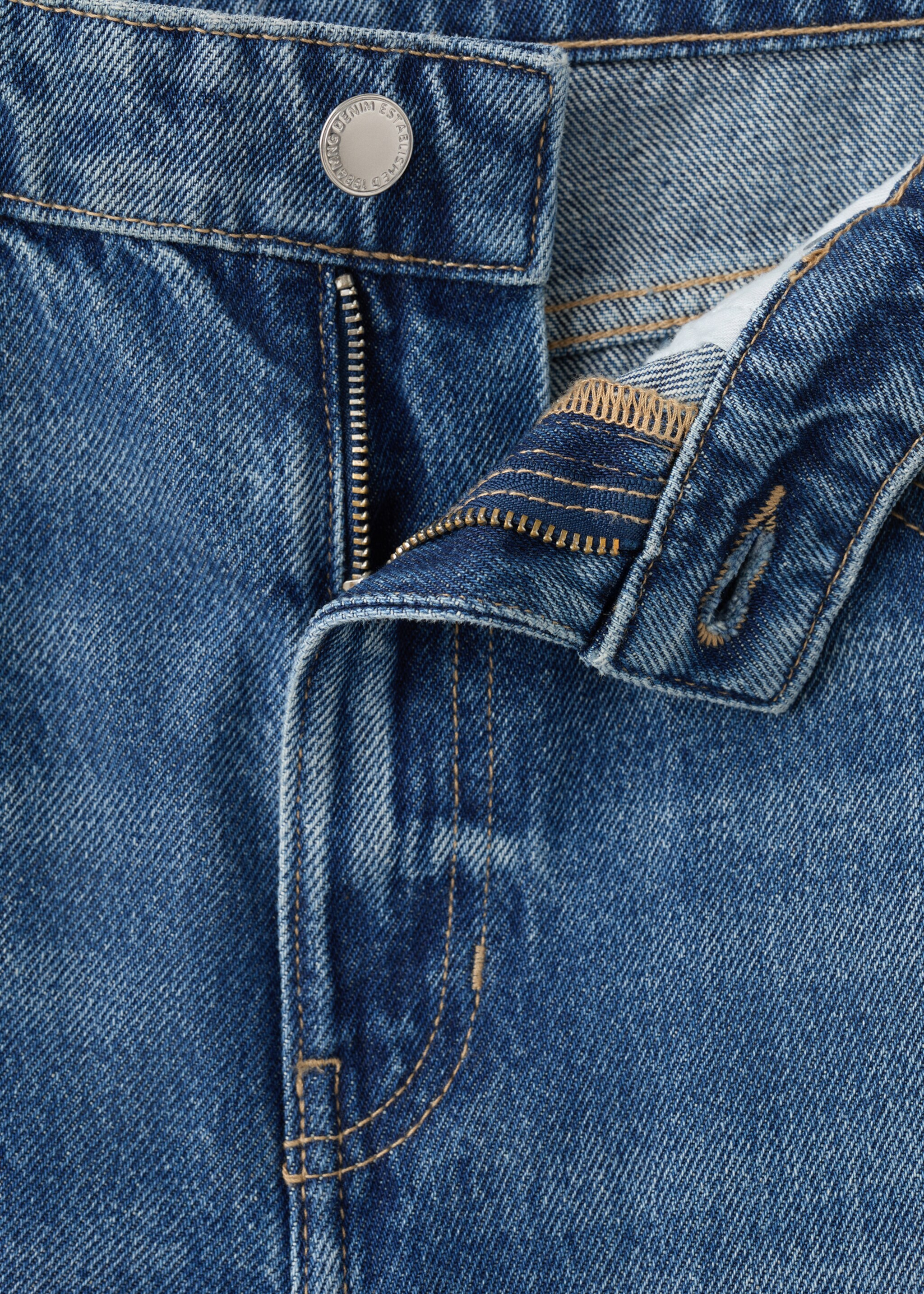 Wide leg mid-rise jeans - Details of the article 8, Medium Blue. Ref: 27087148-00.