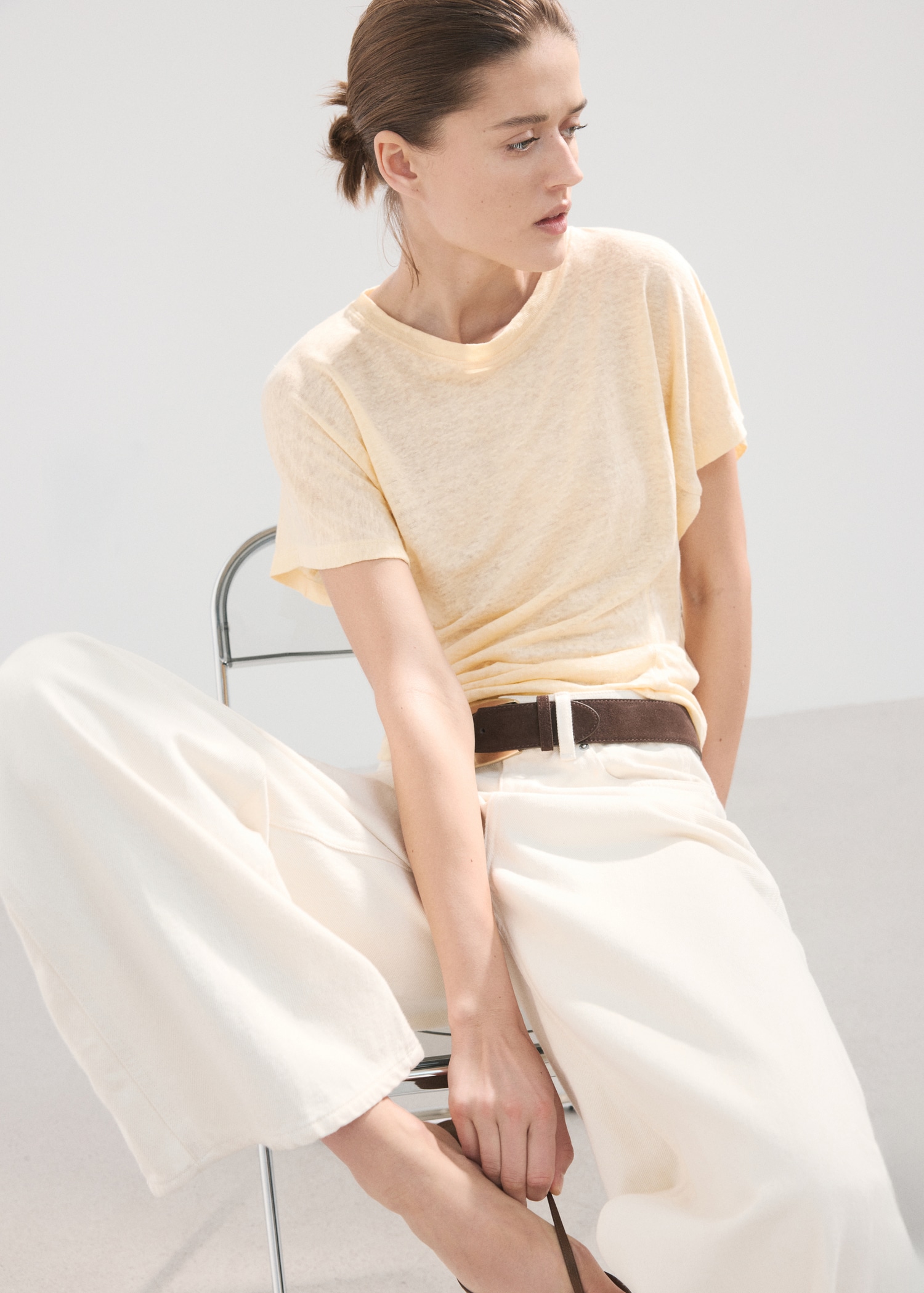 Camiseta lino manga corta - Detalle del artículo 1