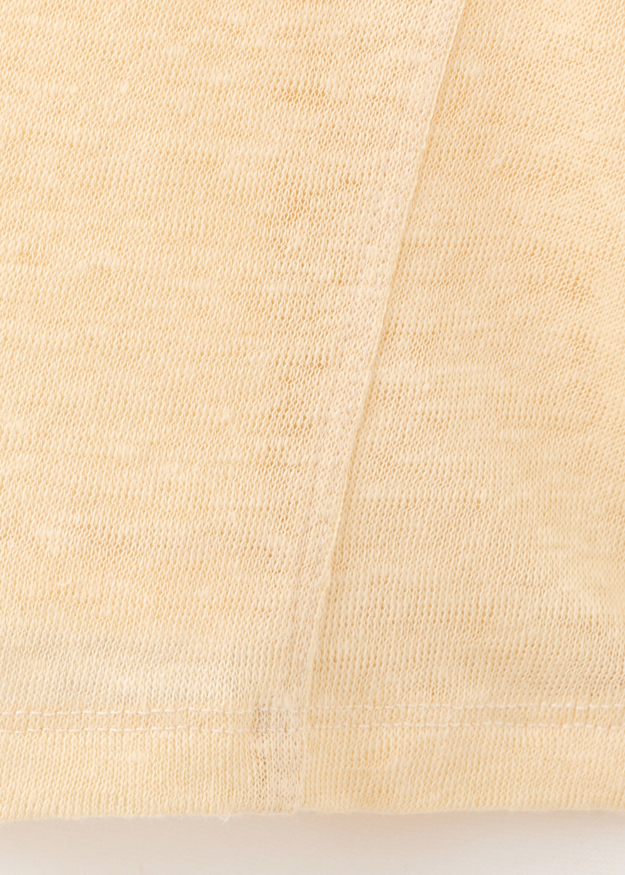 Camiseta lino manga corta - Detalle del artículo 8, Vainilla. Ref: 27087155-00.