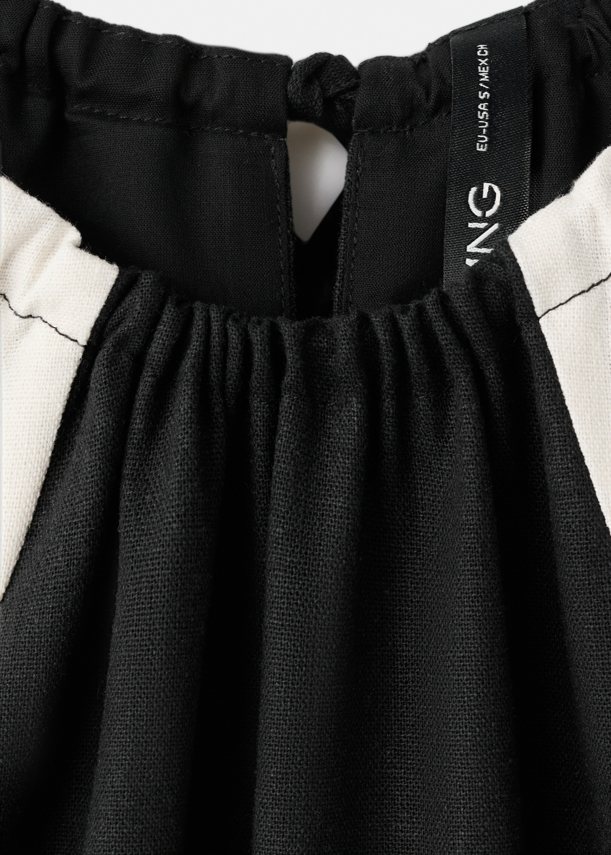 Linen halter jumpsuit - Details of the article 8, Black. Ref: 27087157-00.