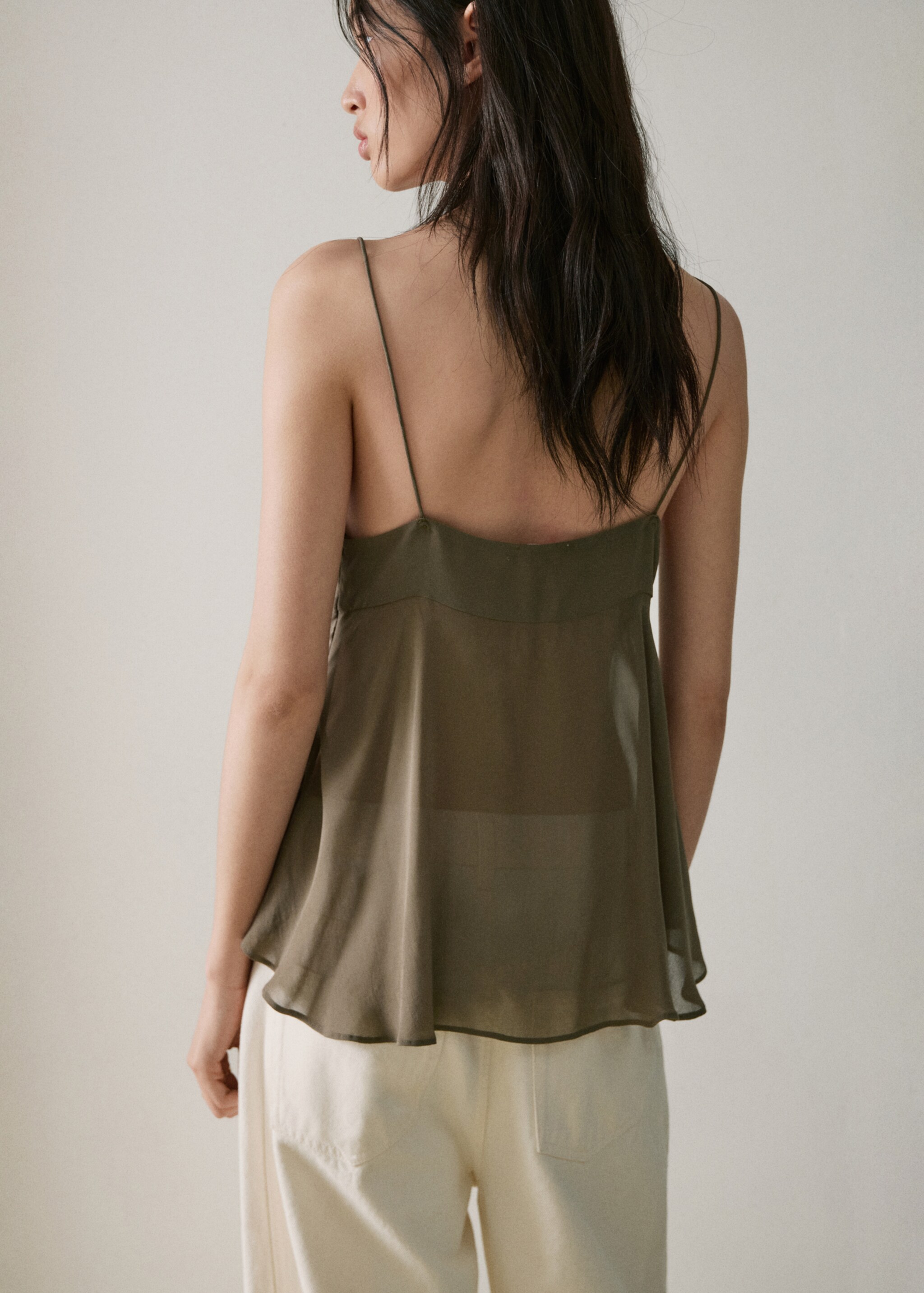 Top à appliques brodées - Verso de l’article, Vert. Ref: 27087160-00.