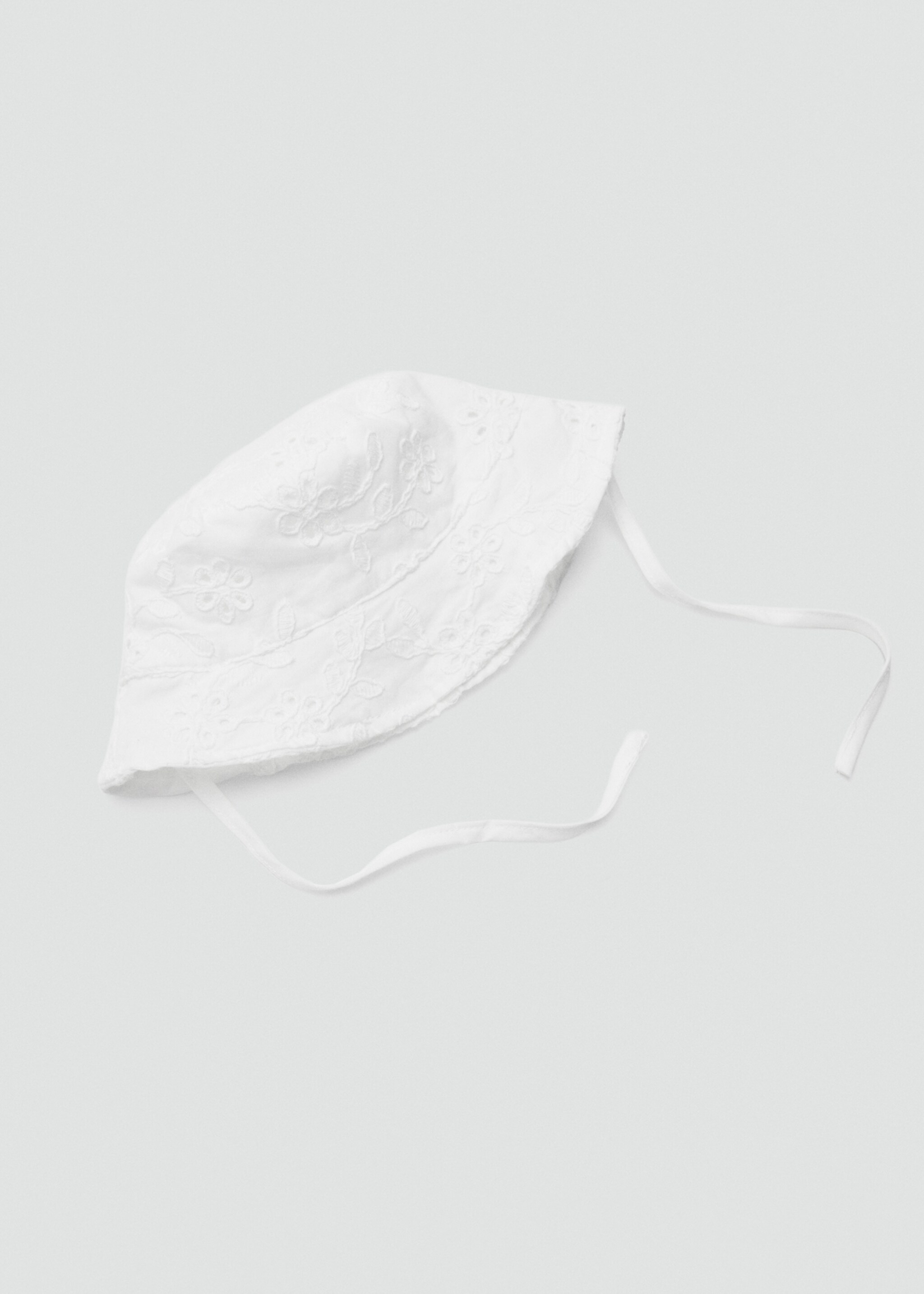Gorro bordado floral - Detalle del artículo 0, Blanco. Ref: 27087161-00.