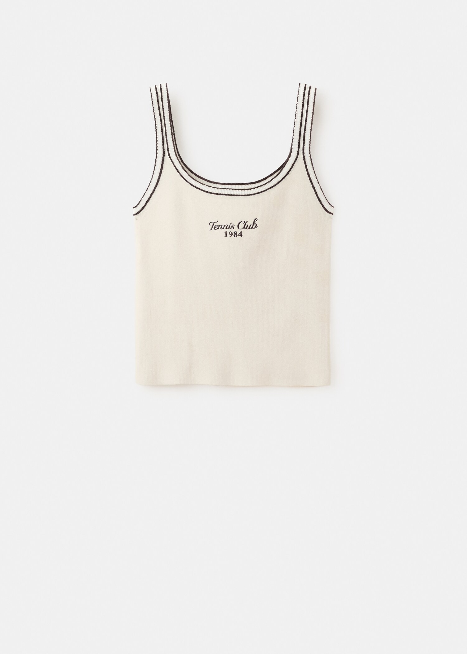 Top with embroidered message and contrasting trim - Article without model