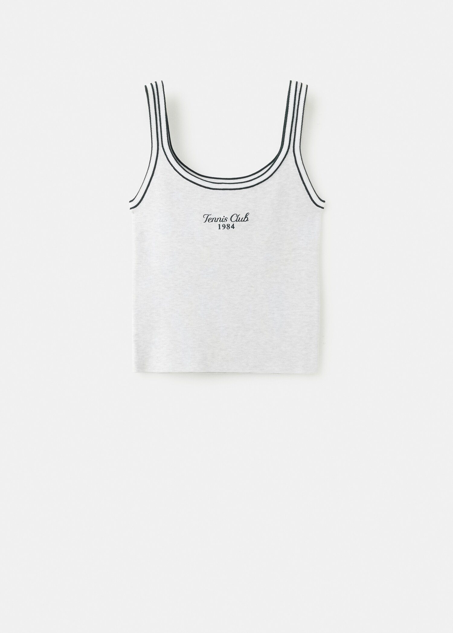 Top with embroidered message and contrasting trim - Article without model