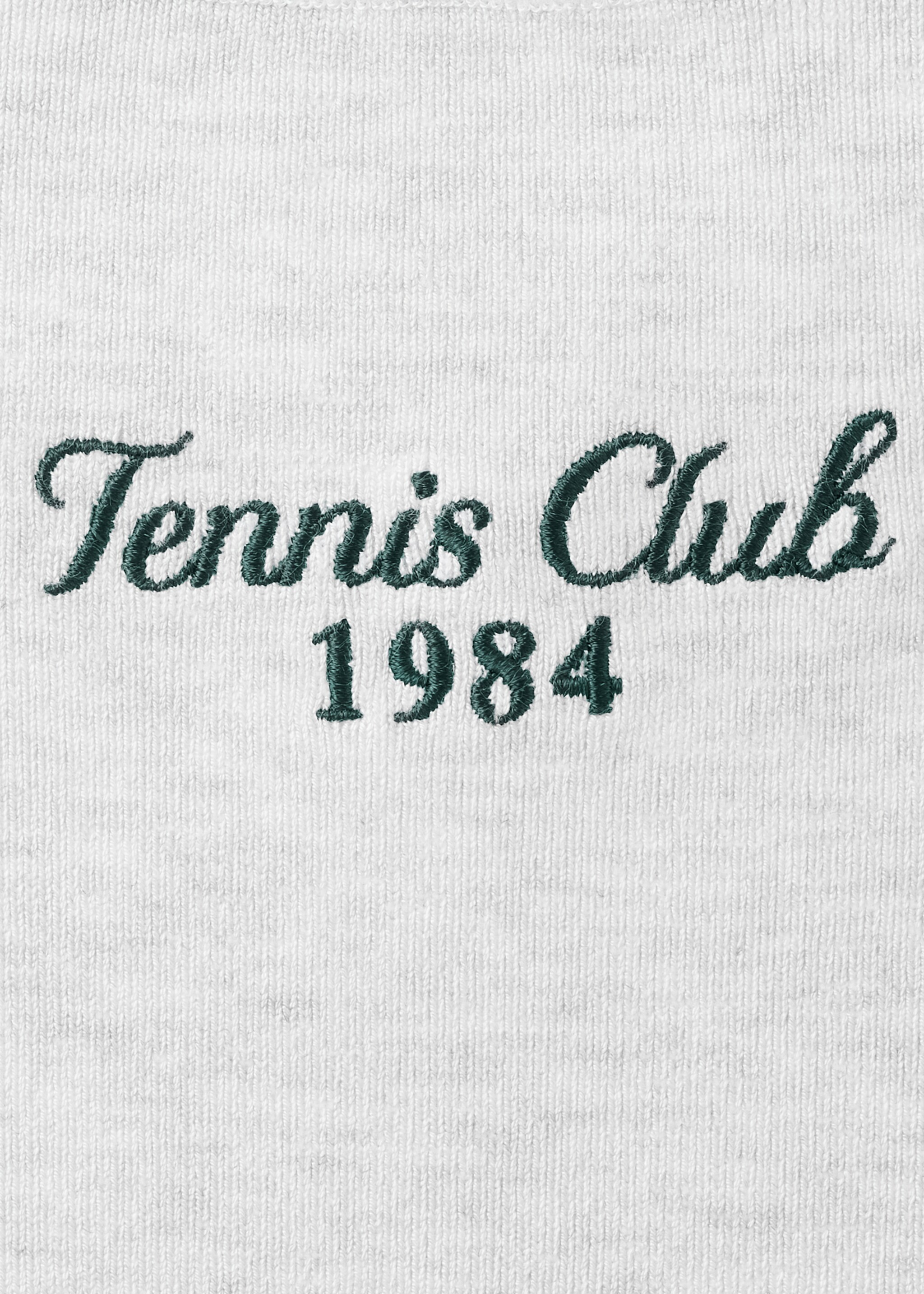 Top with embroidered message and contrasting trim - Details of the article 0, Medium Heather Grey. Ref: 27087162-00.