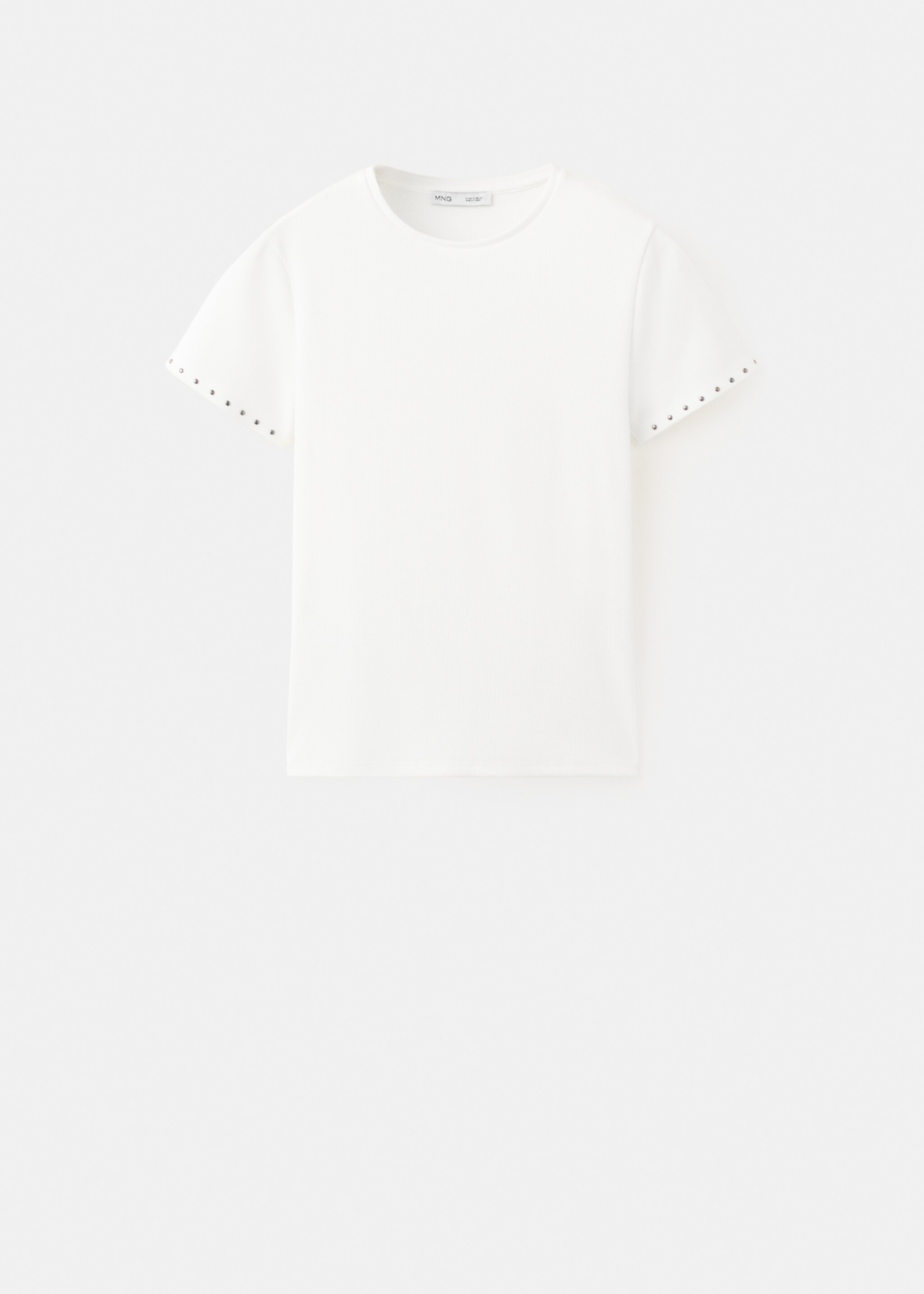 T-shirt met korte mouwen en studs - Artikel zonder model, Wit. Ref: 27087165-00.