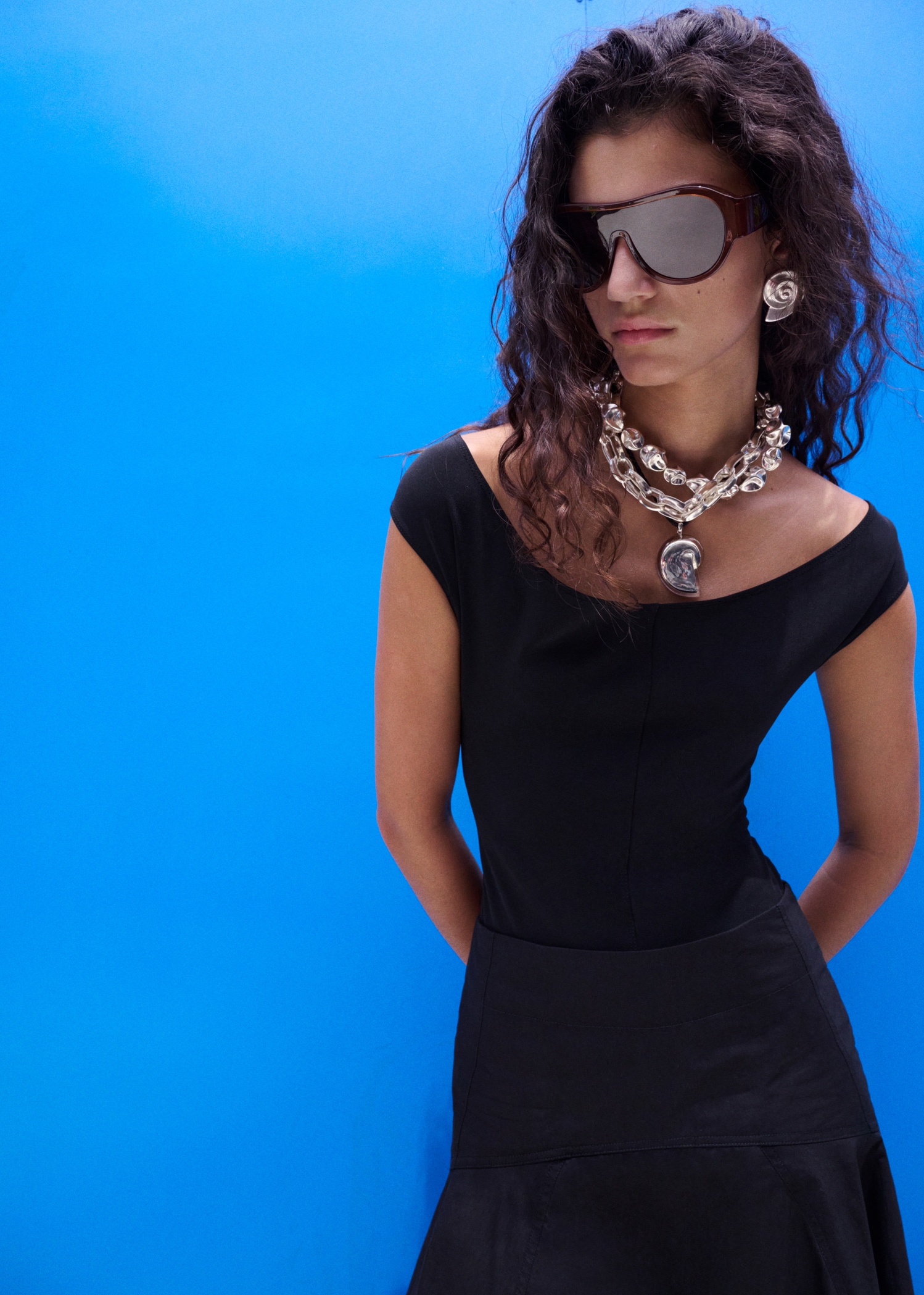 Fitted bodysuit with open back - Medium plane