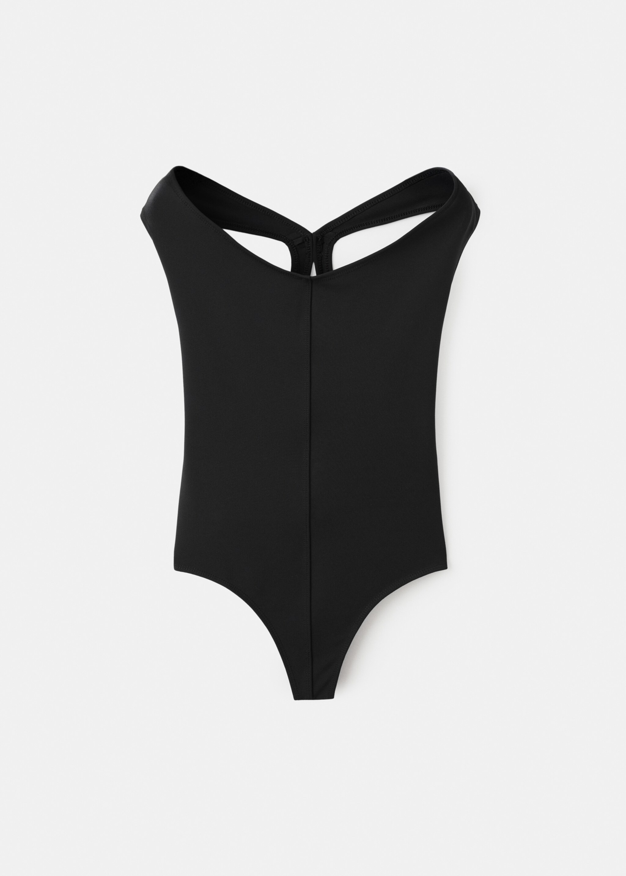 Fitted bodysuit with open back - Article without model, Black. Ref: 27087166-00.
