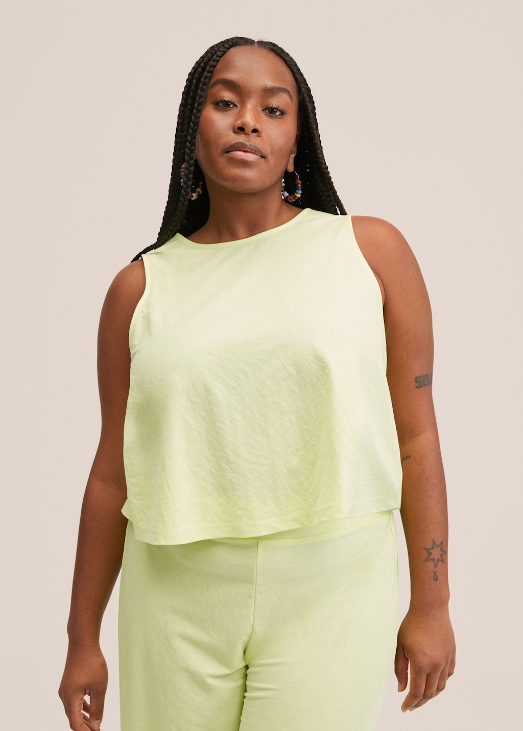 Plus size flowy crop top on sale