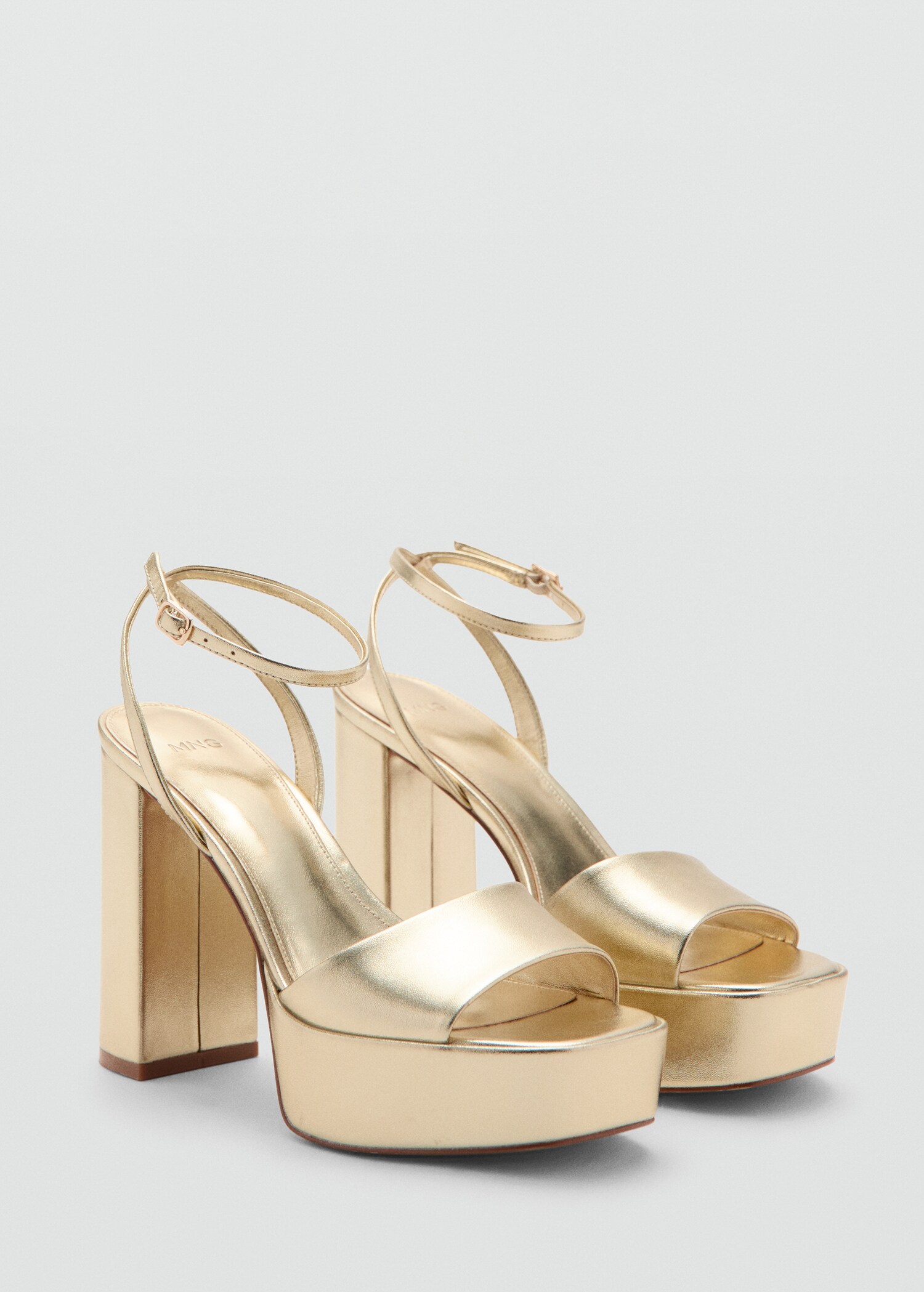 Metallic-effect heeled sandals - Medium plane