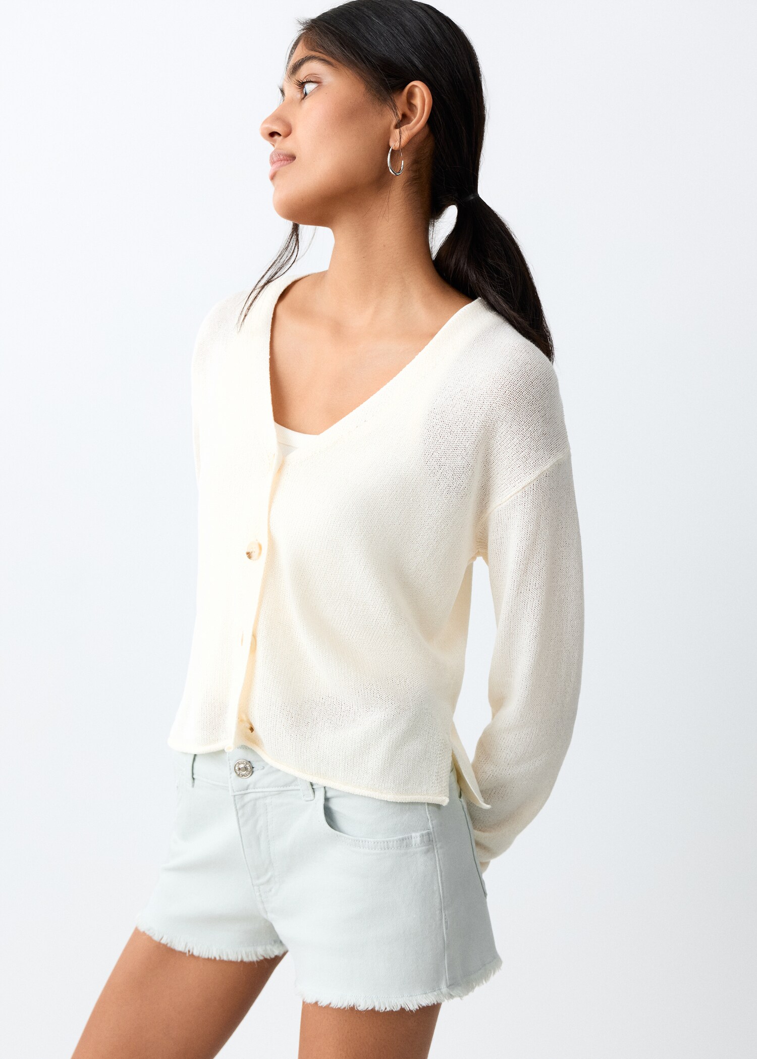 Reversible-waist mini shorts - Medium plane