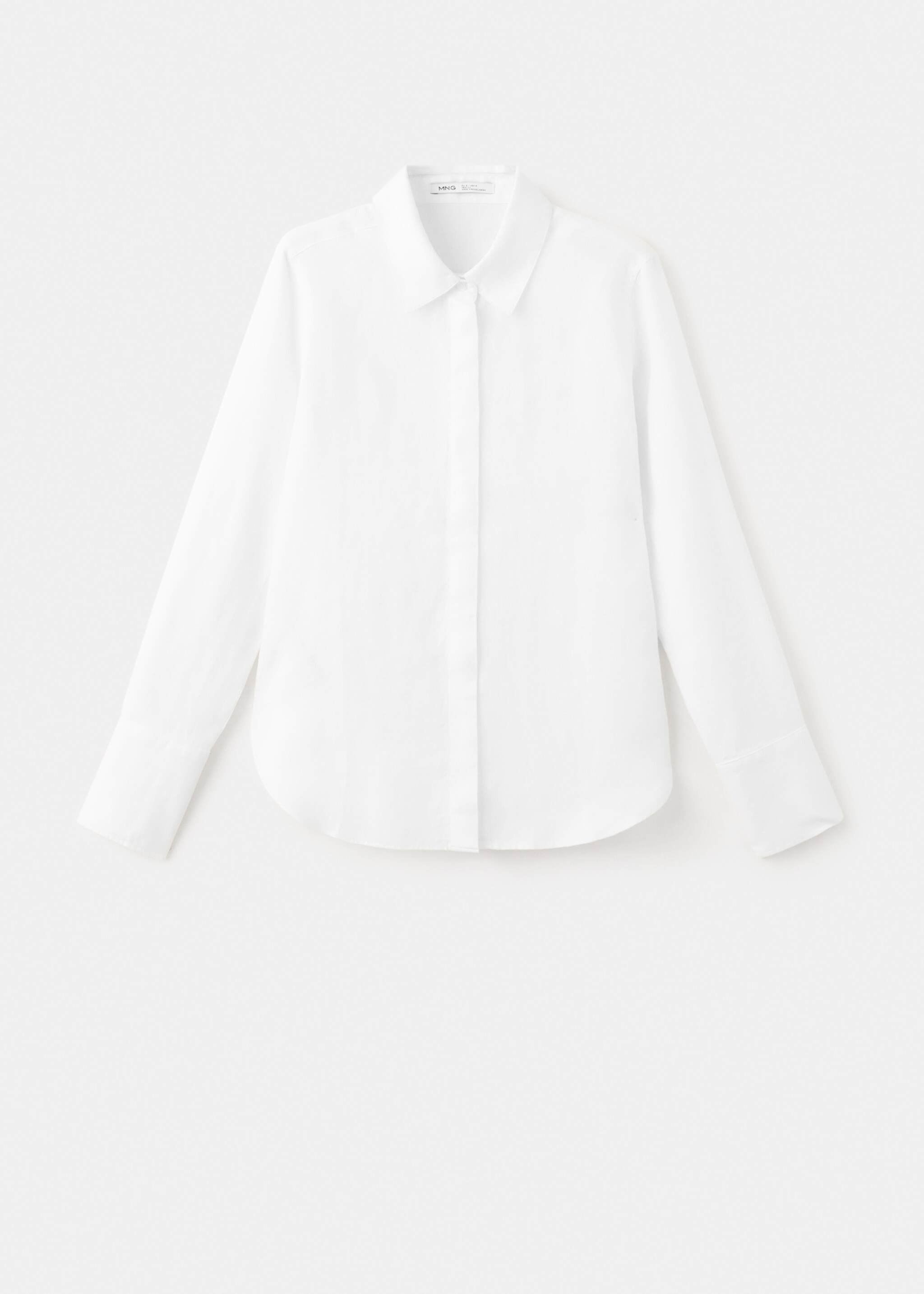 قميص كتان مستقيم - منتج دون نموذج, أبيض. Ref: 27087781-00.