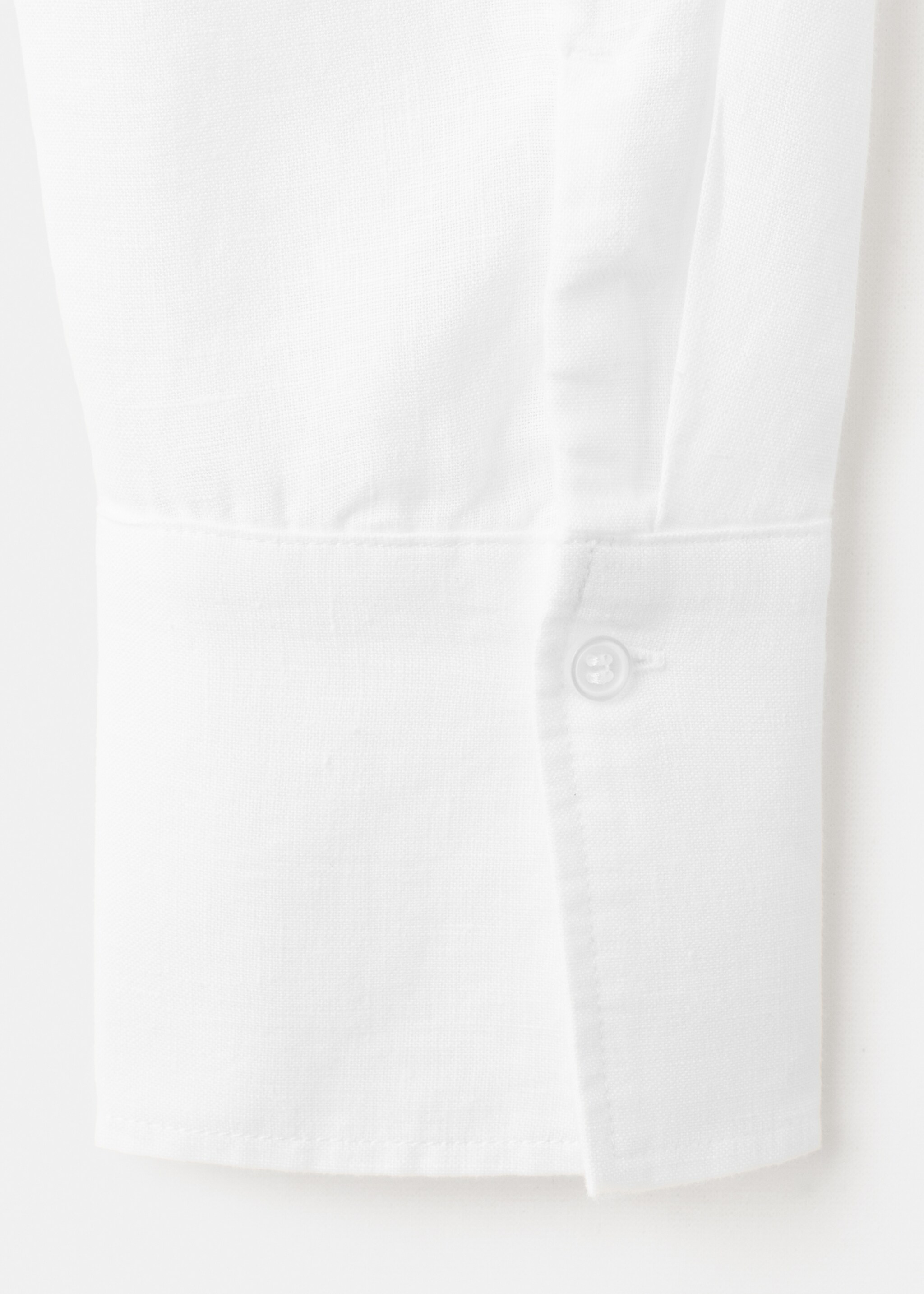 قميص كتان مستقيم - تفاصيل المنتج 8, أبيض. Ref: 27087781-00.
