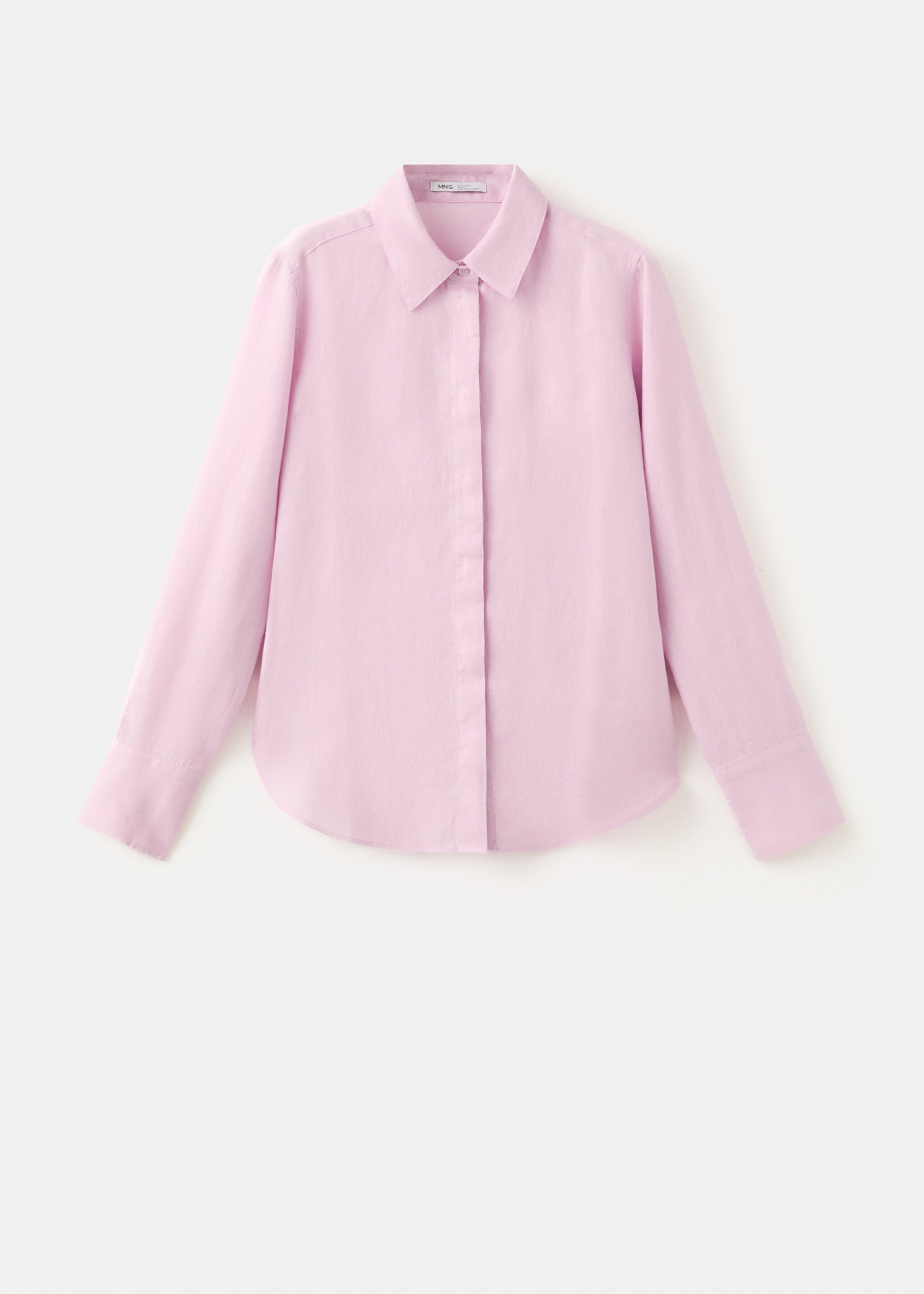 قميص كتان مستقيم - منتج دون نموذج, وردي. Ref: 27087781-00.