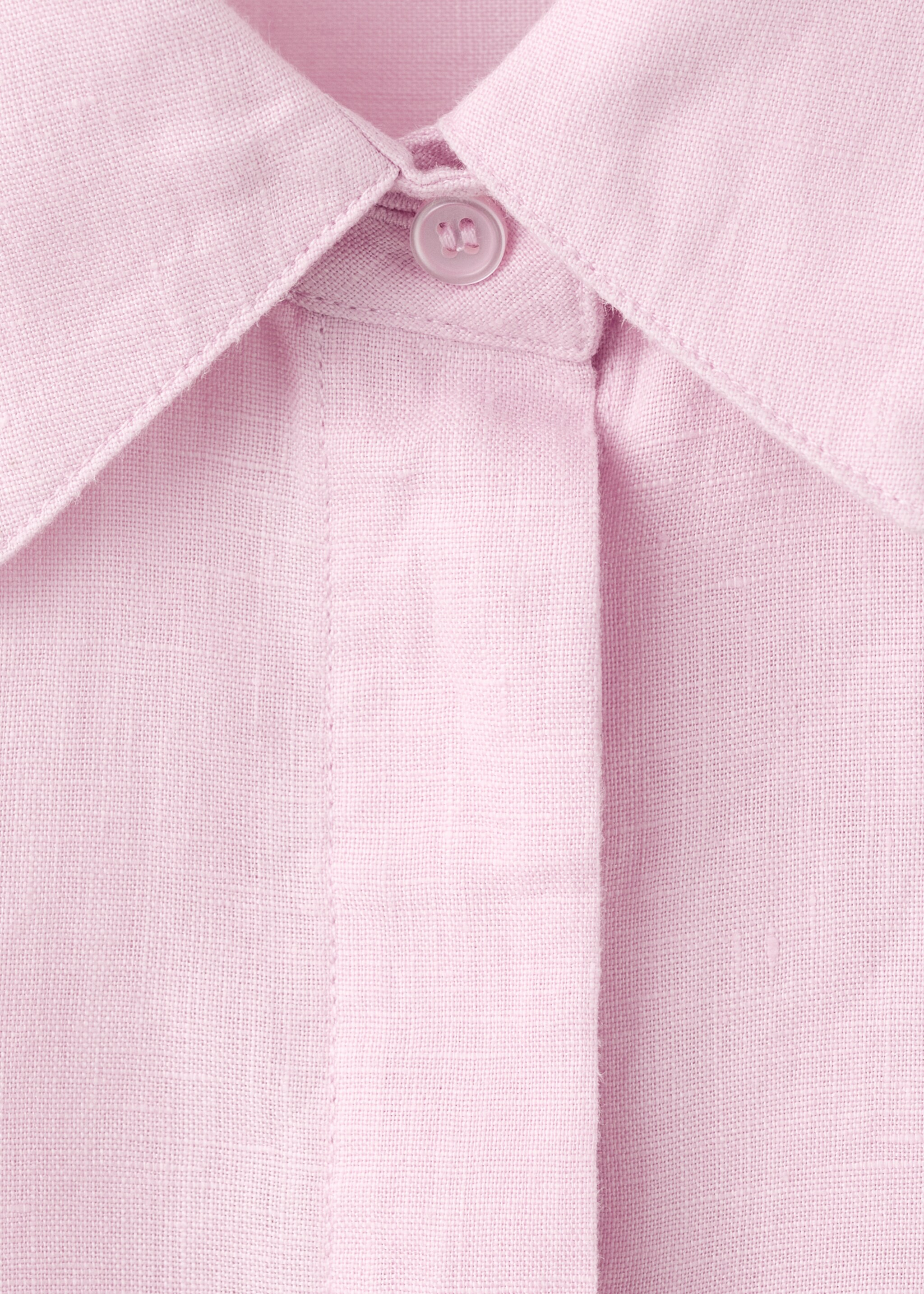 قميص كتان مستقيم - تفاصيل المنتج 0, وردي. Ref: 27087781-00.