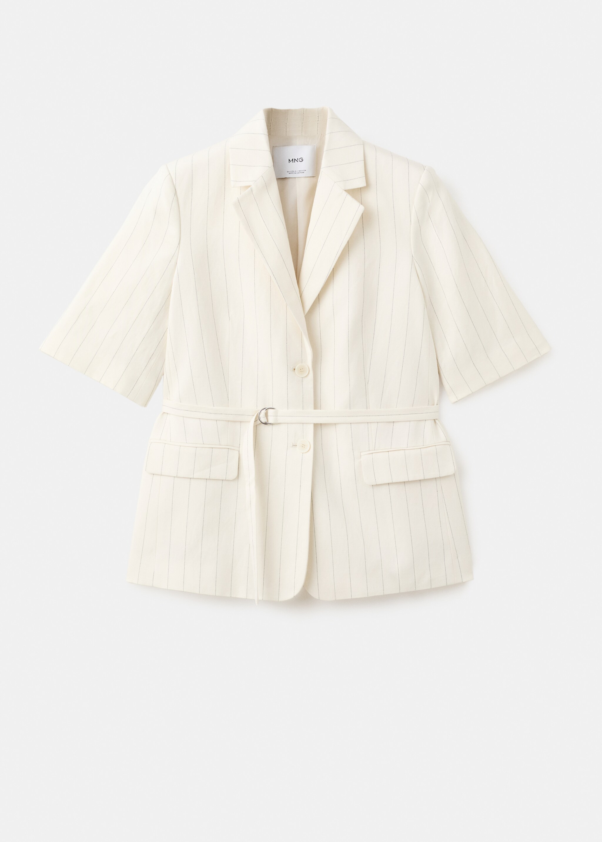 Linen suit jacket with belt - Article without model, Ecru. Ref: 27087782-00.