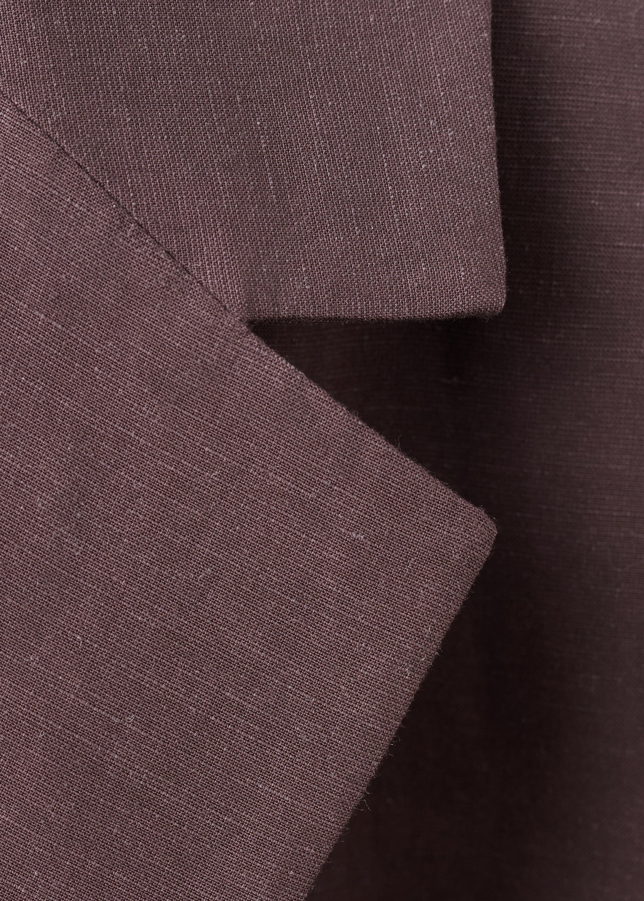 Linen suit jacket with belt - Details of the article 8, Purple. Ref: 27087782-00.