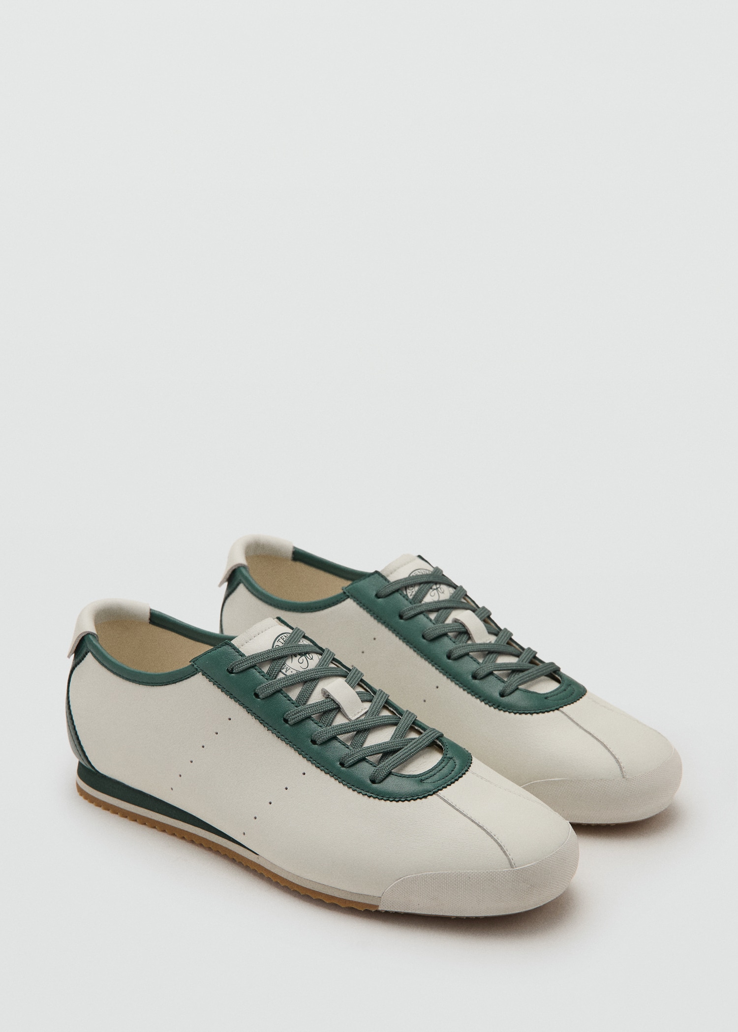 Leather mixed sneakers - Medium plane