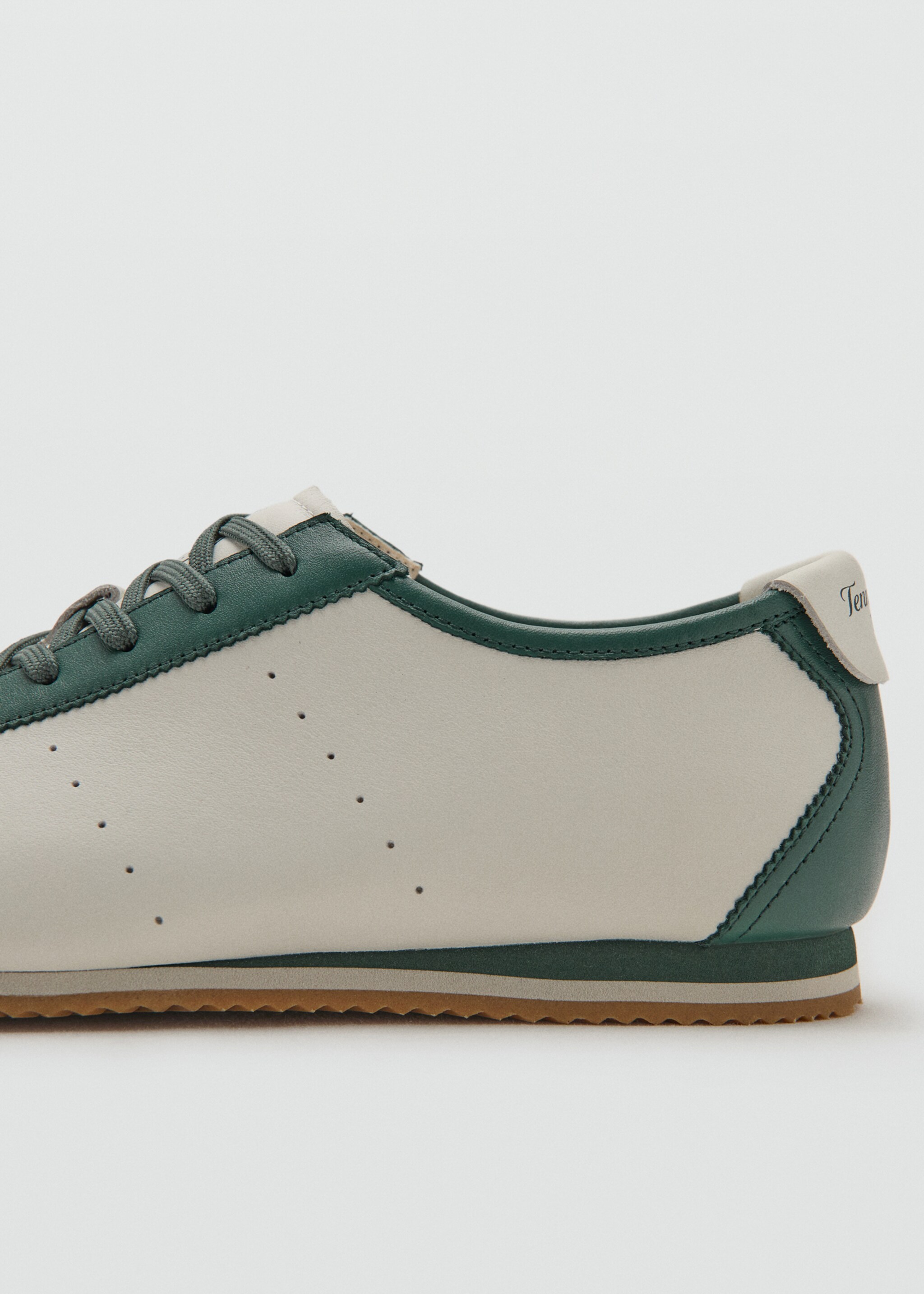 Leather mixed sneakers - Details of the article 1, White. Ref: 27087784-00.