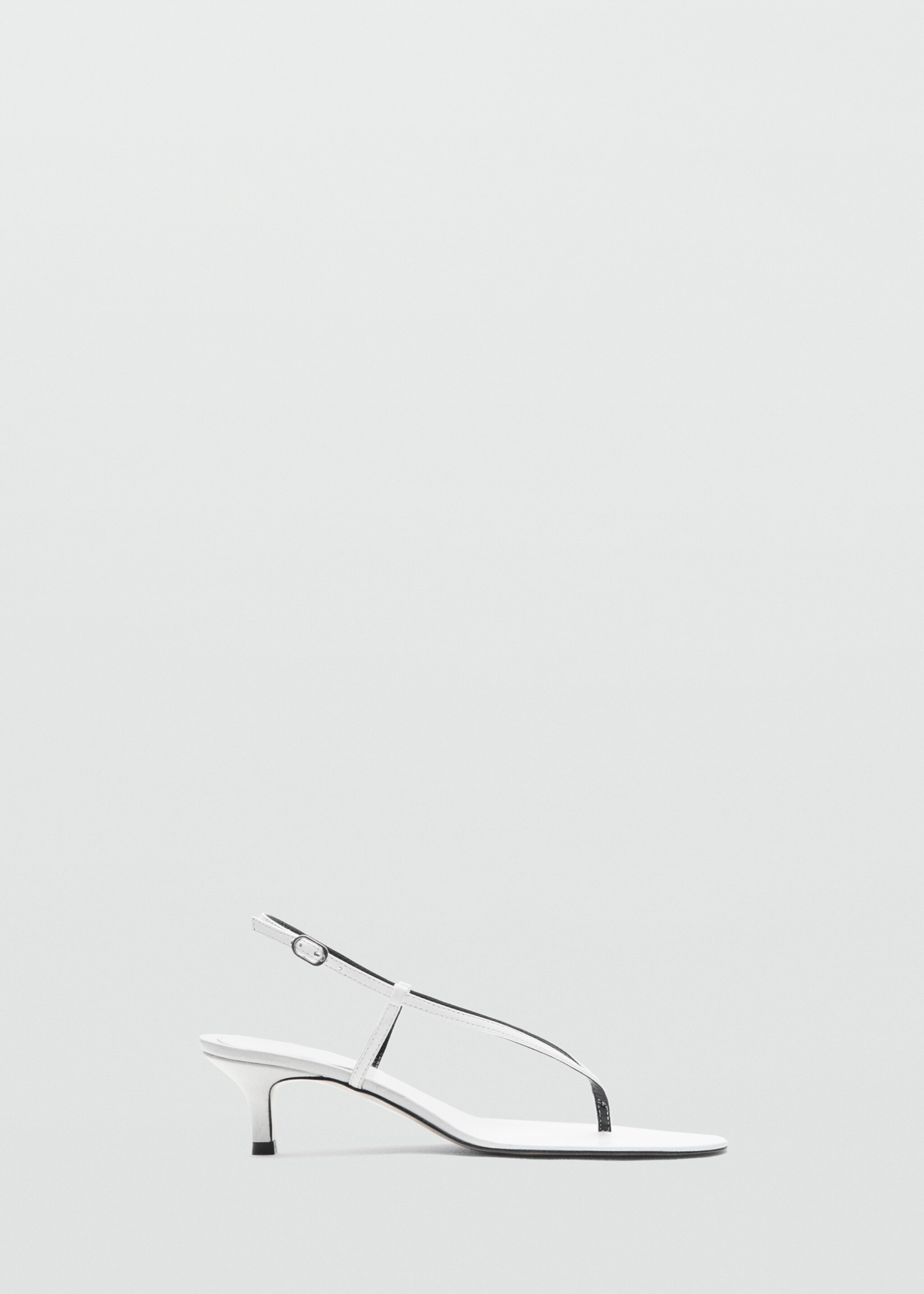 Кожаные босоножки на каблуке с ремешками - Изделие без модели, Белый. Ref: 27087789-00.