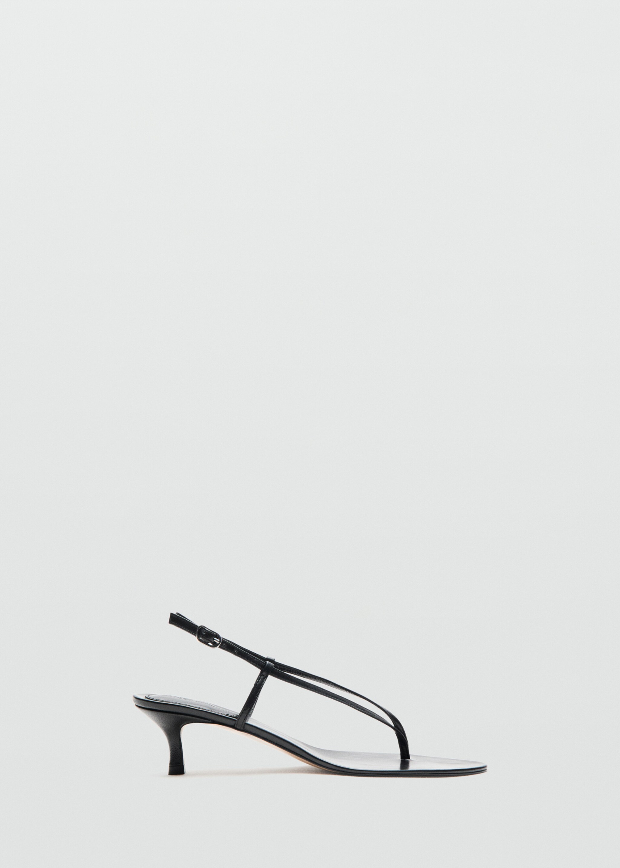 Кожаные босоножки на каблуке с ремешками - Изделие без модели, Черный. Ref: 27087789-00.