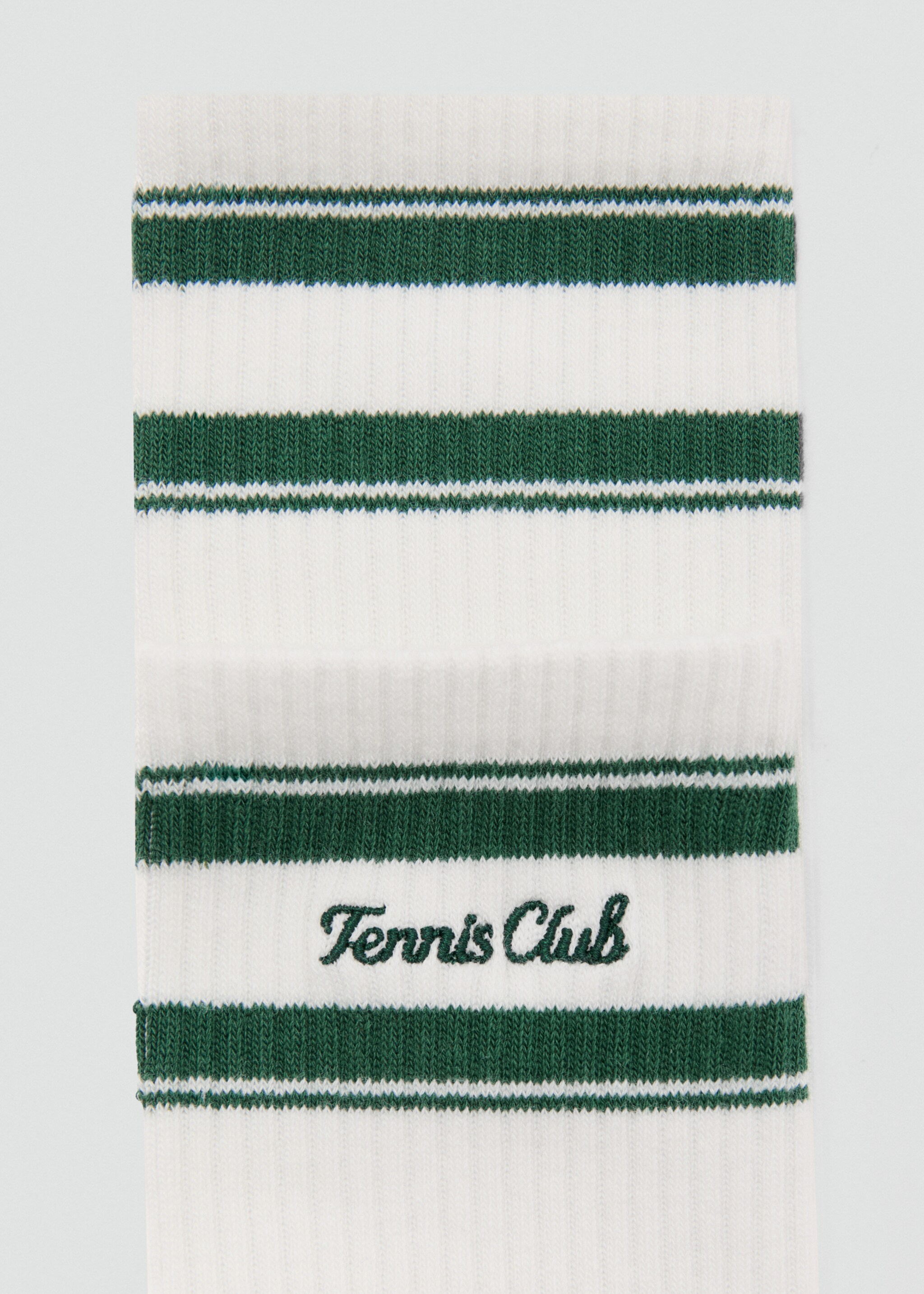 Striped socks with embroidered text - Medium plane, White. Ref: 27087790-00.