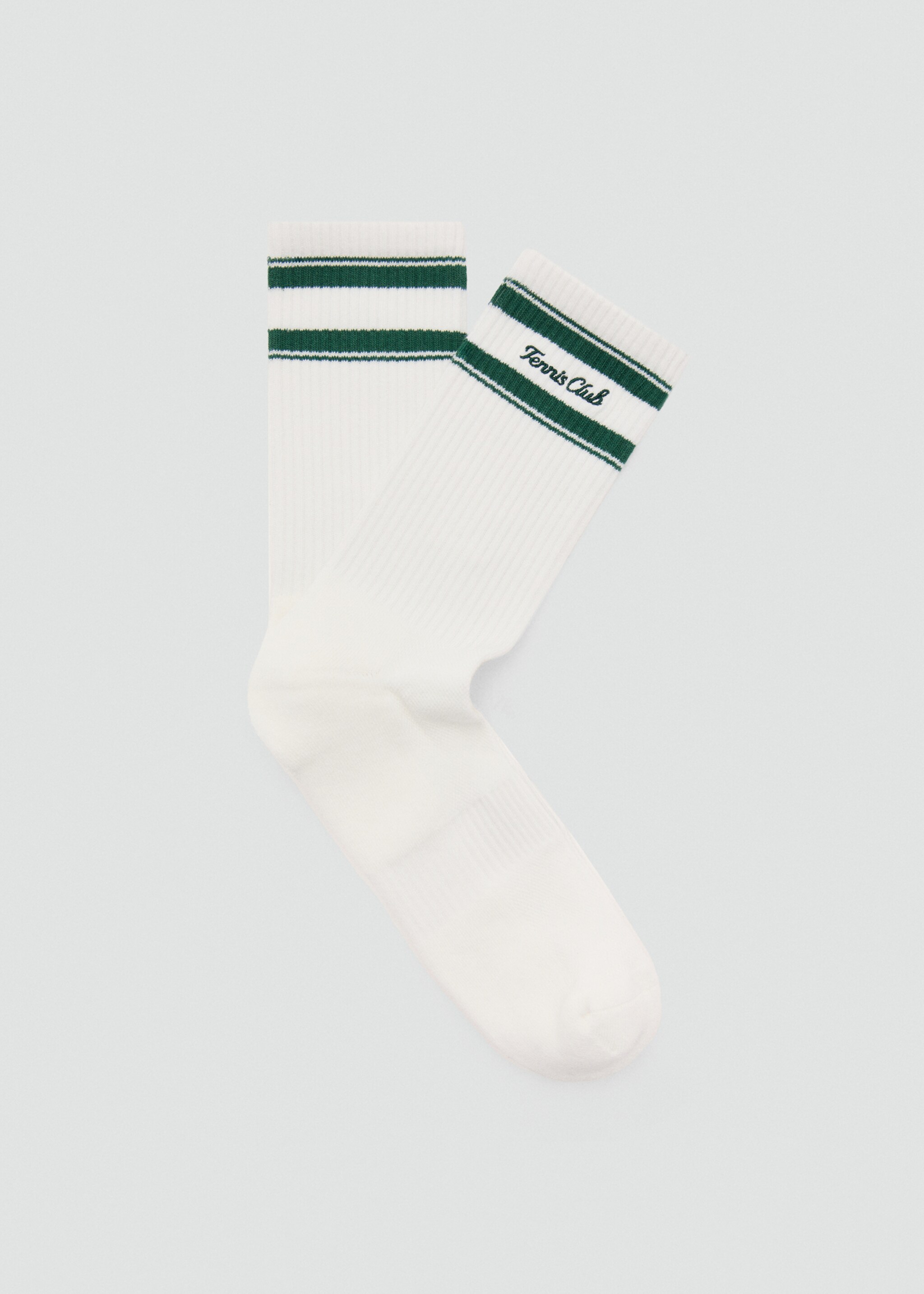 Striped socks with embroidered text - Article without model, White. Ref: 27087790-00.