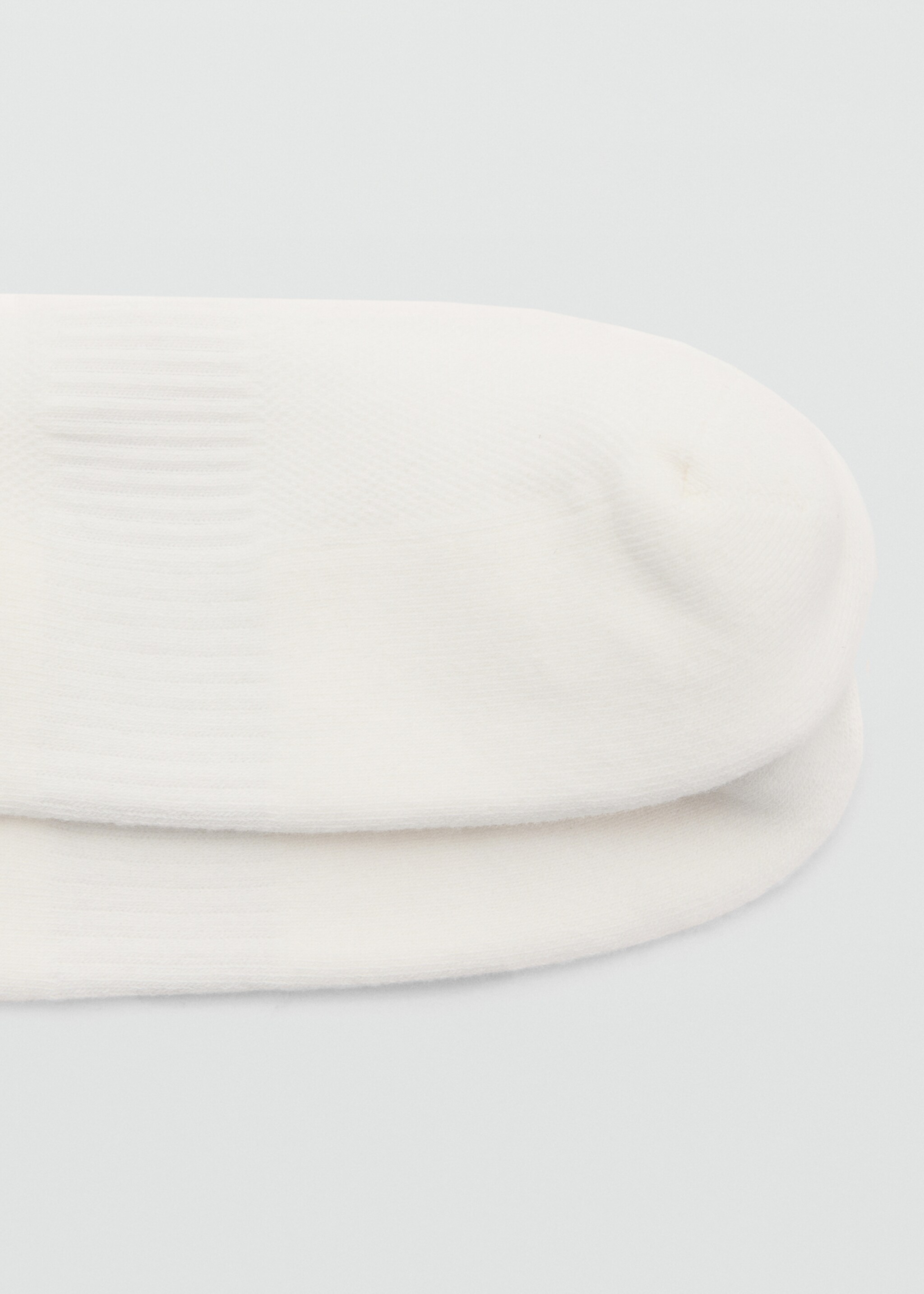 Striped socks with embroidered text - Details of the article 1, White. Ref: 27087790-00.