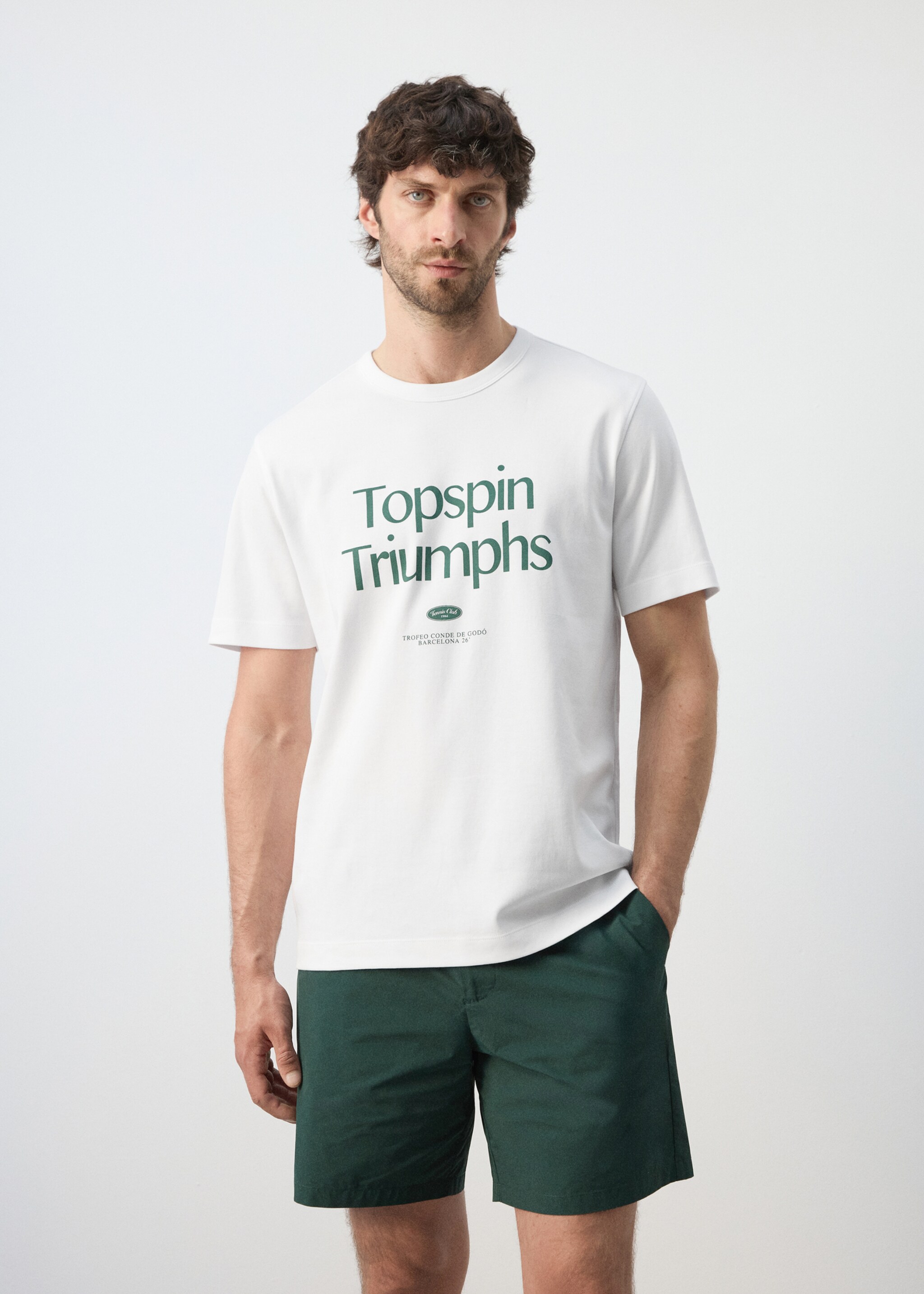 100% cotton printed t-shirt - Medium plane, White. Ref: 27087791-00.