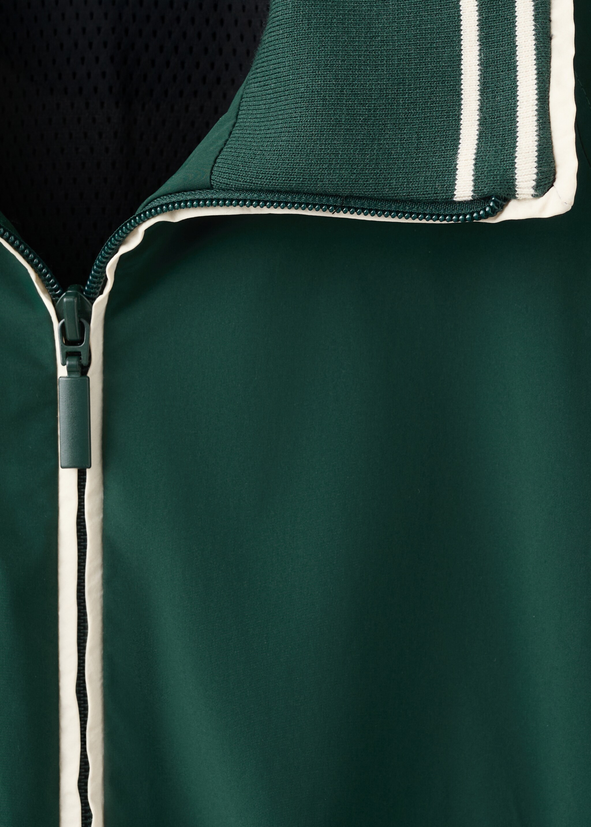 Contrast striped jacket - Details of the article 0, Green. Ref: 27087793-00.