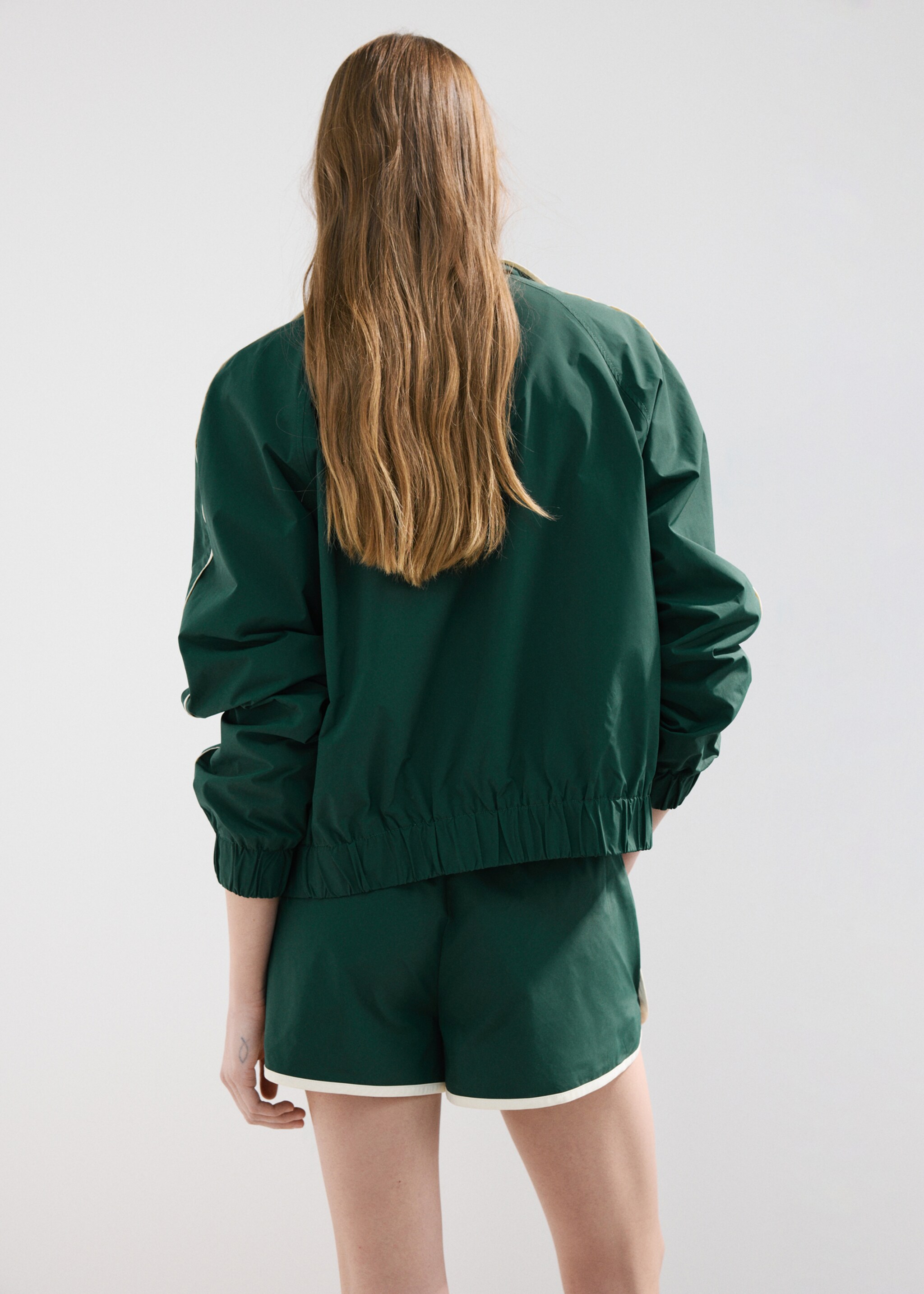 Contrast striped jacket - Reverse of the article, Green. Ref: 27087793-00.